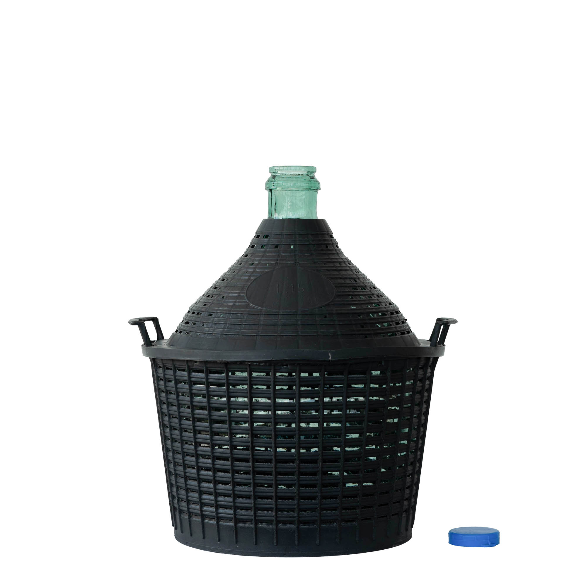 Botija de 15 l, pescoço estreito, vidro, abertura: tampa de encaixe Botija de 15 l, pescoço estreito, vidro, abertura: tampa de encaixe