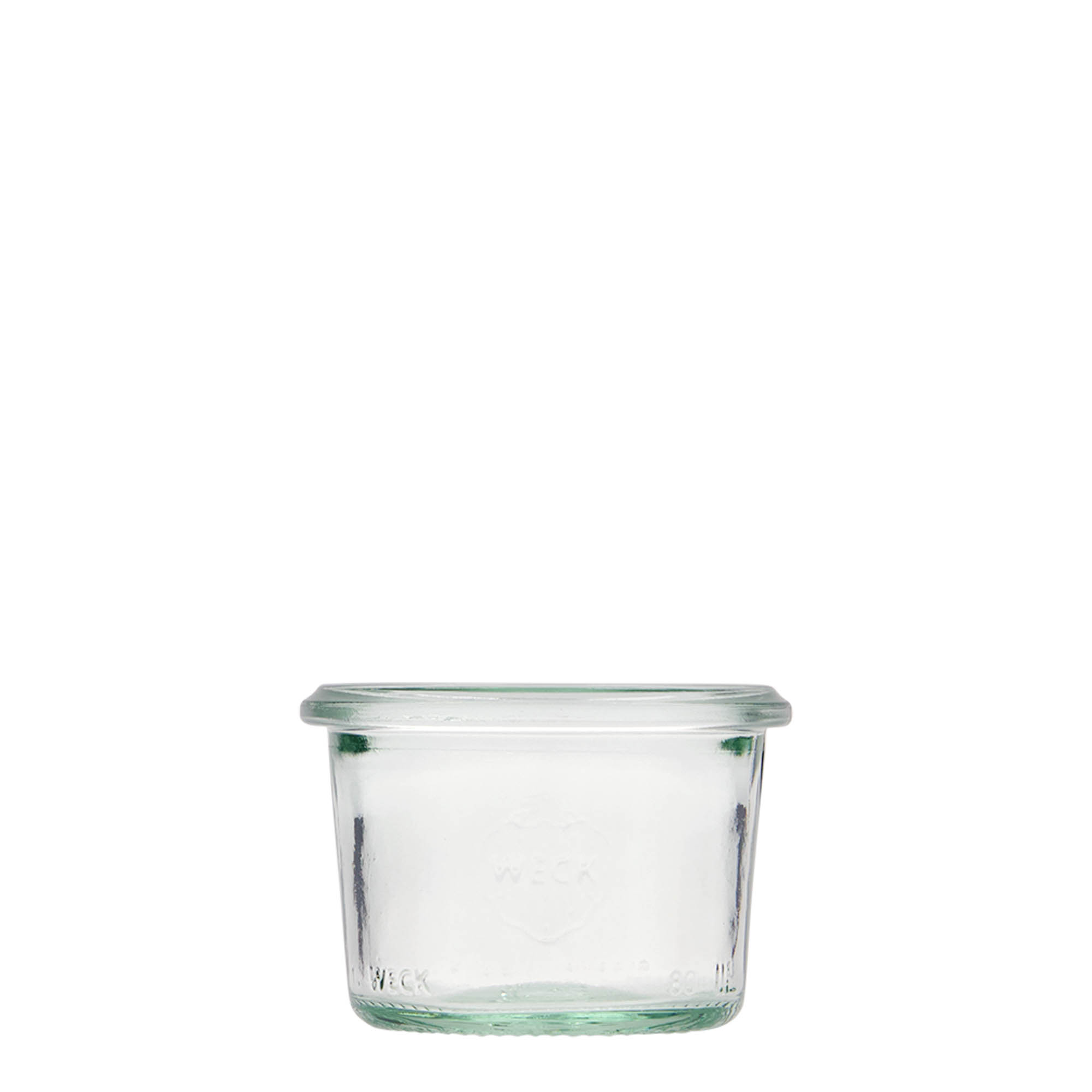 80 ml frasco WECK com tampa invertida, Boca: Borda redonda