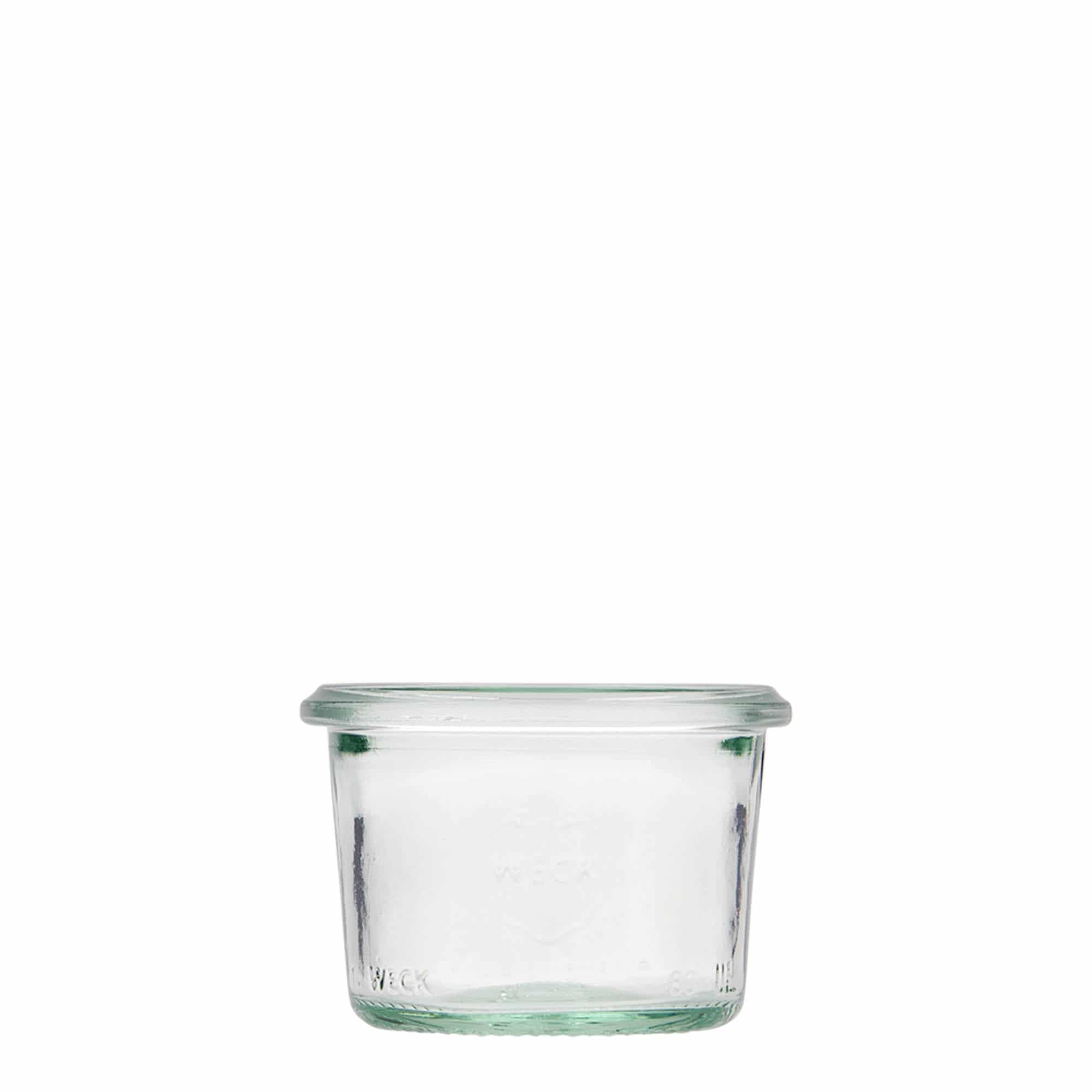 80 ml frasco WECK com tampa invertida, Boca: Borda redonda