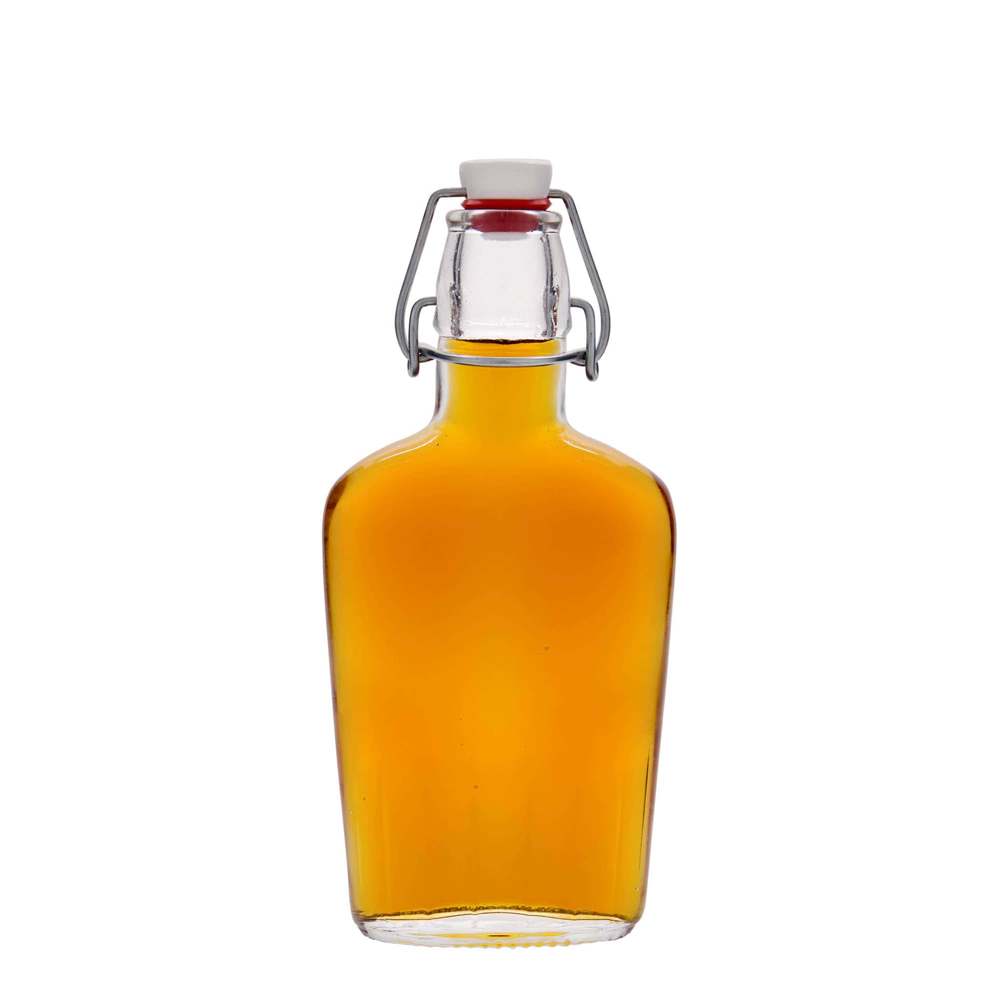 Garrafa de vidro de 250 ml 'Fiaschetta', oval, boca: fecho de mola