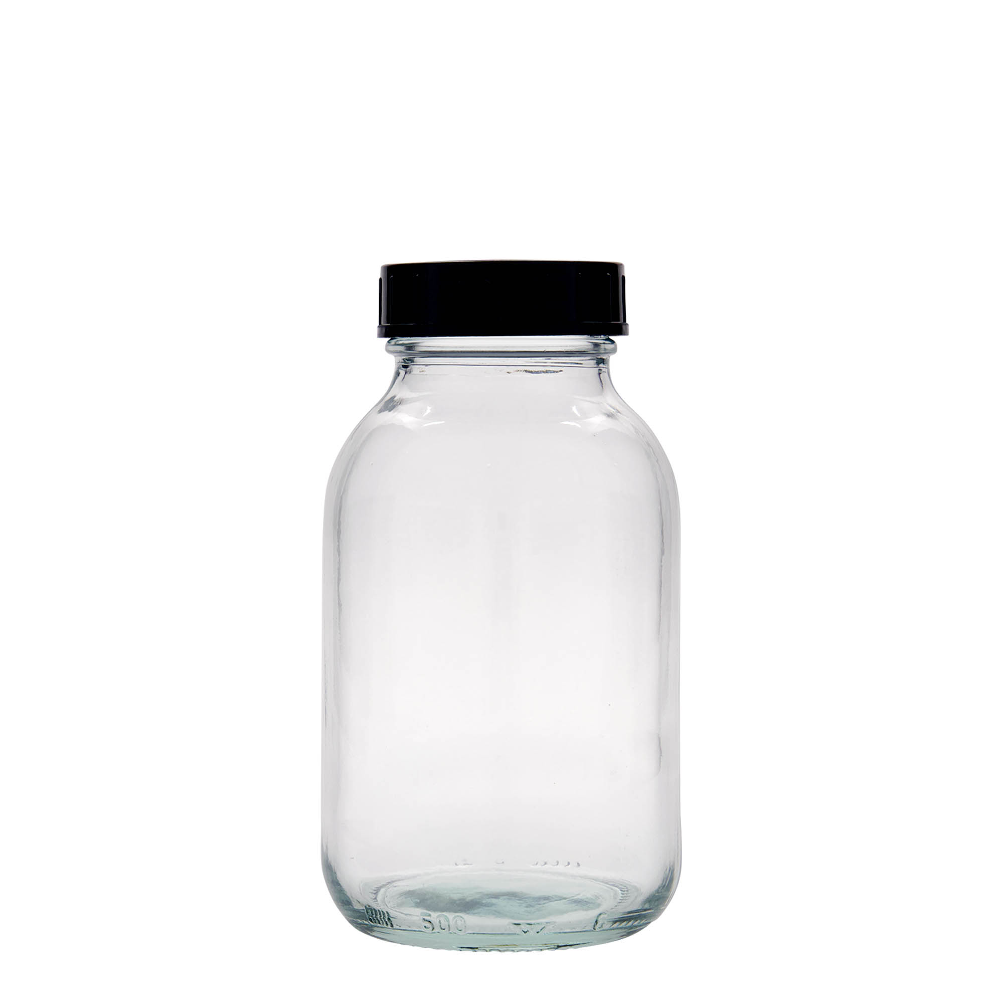 Frasco de boca larga de 500 ml, abertura: DIN 55 Frasco de boca larga de 500 ml, abertura: DIN 55