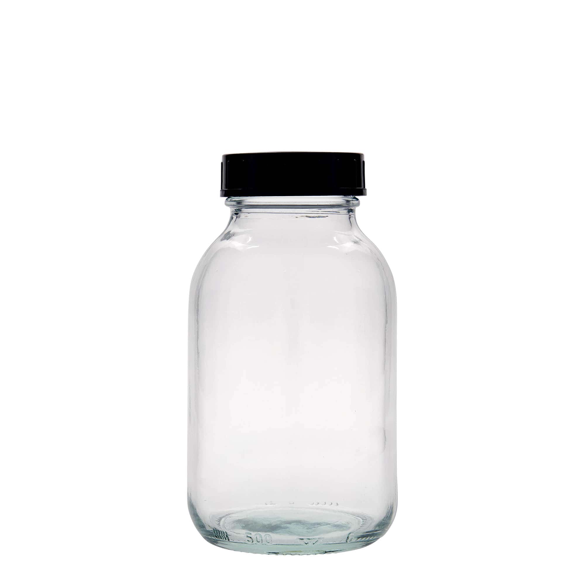 Frasco de boca larga de 500 ml, abertura: DIN 55
