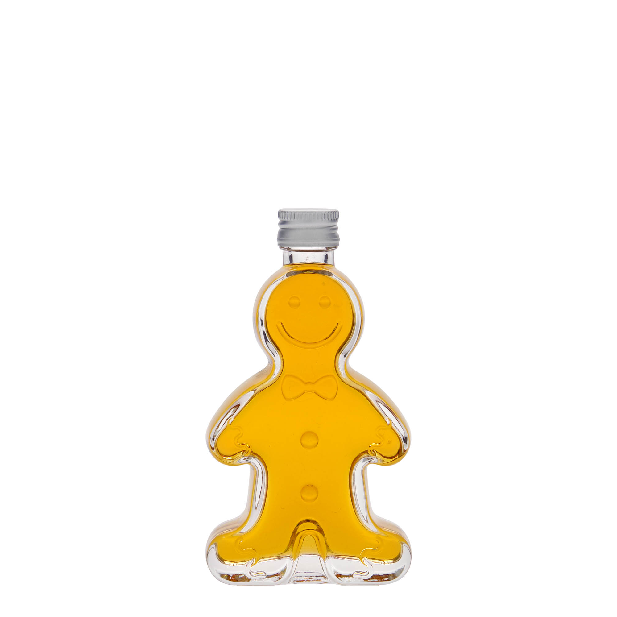 Frasco de vidro de 50 ml 'Homem de Gengibre', Boca: PP 18 Frasco de vidro de 50 ml 'Homem de Gengibre', Boca: PP 18