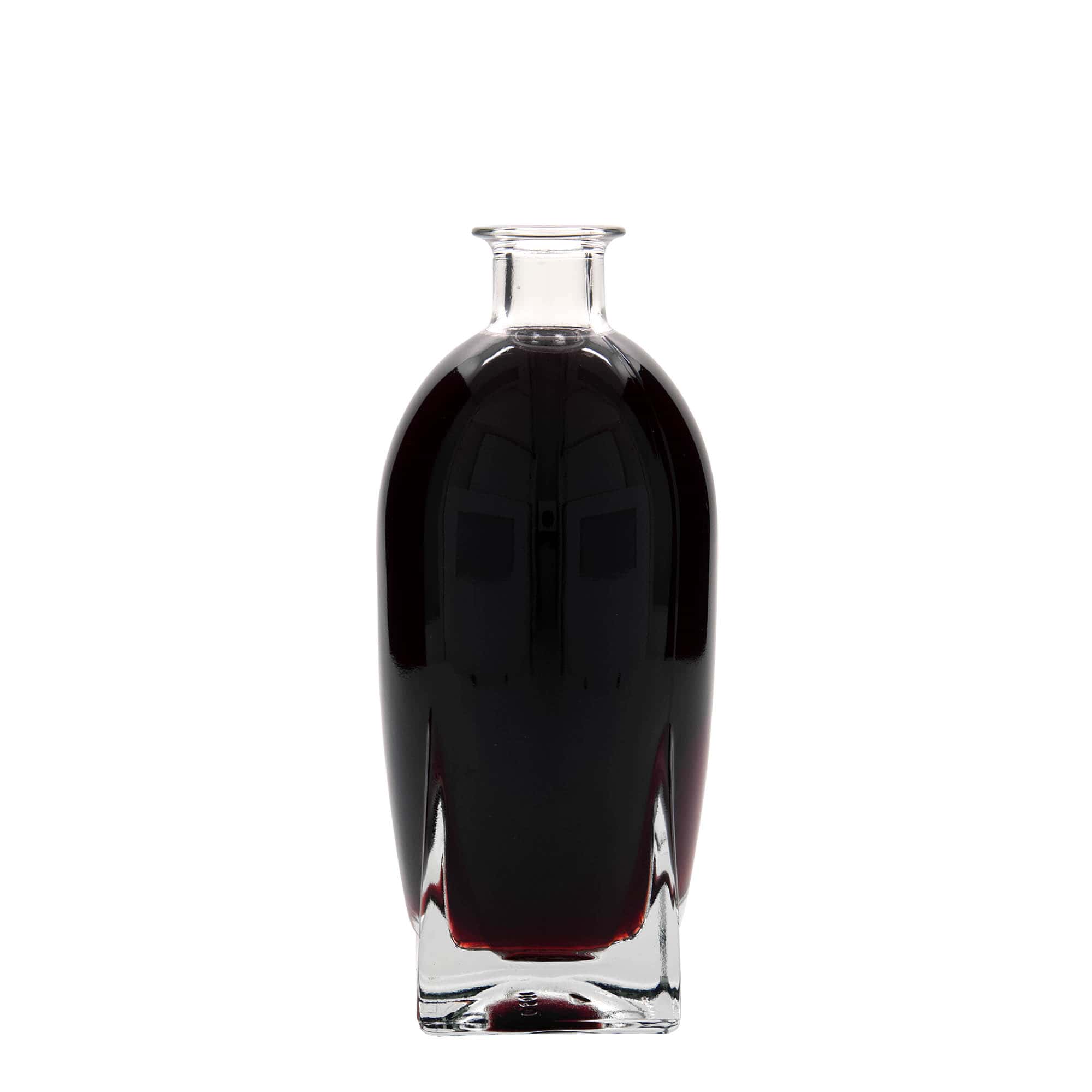 Garrafa de vidro de 500 ml 'Zino', quadrada, boca: cortiça