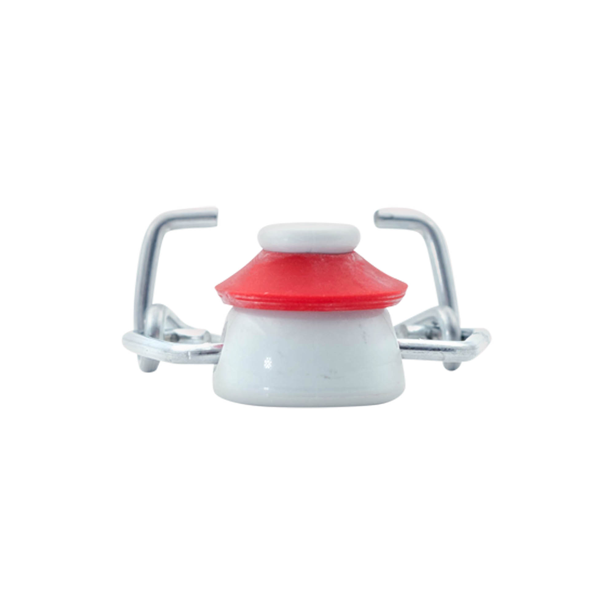 Fecho de pressão padrão, plástico, vermelho-branco Fecho de pressão padrão, plástico, vermelho-branco
