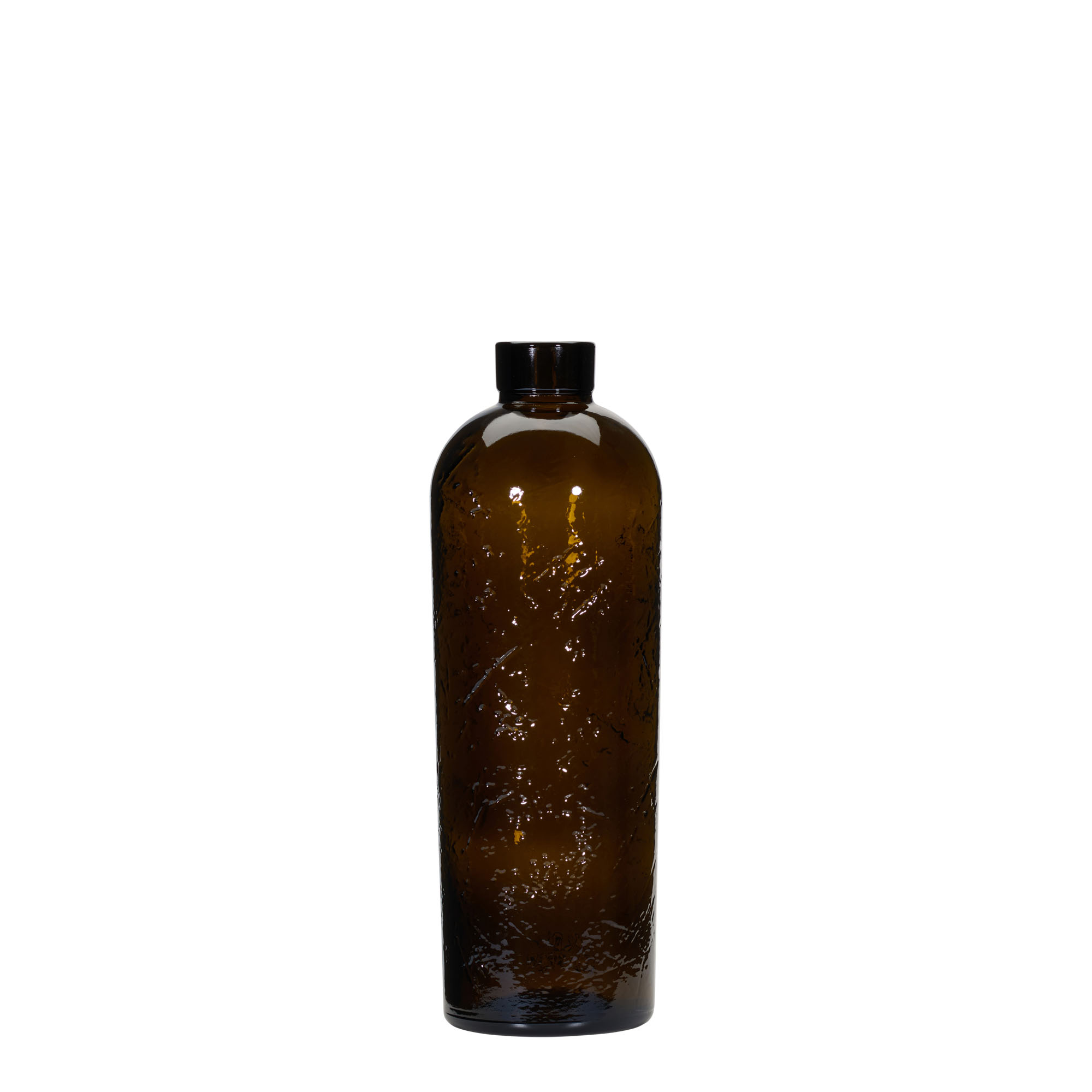 700 ml Garrafa de vidro artesanal 'Natural', castanha, Boca: Cortiça