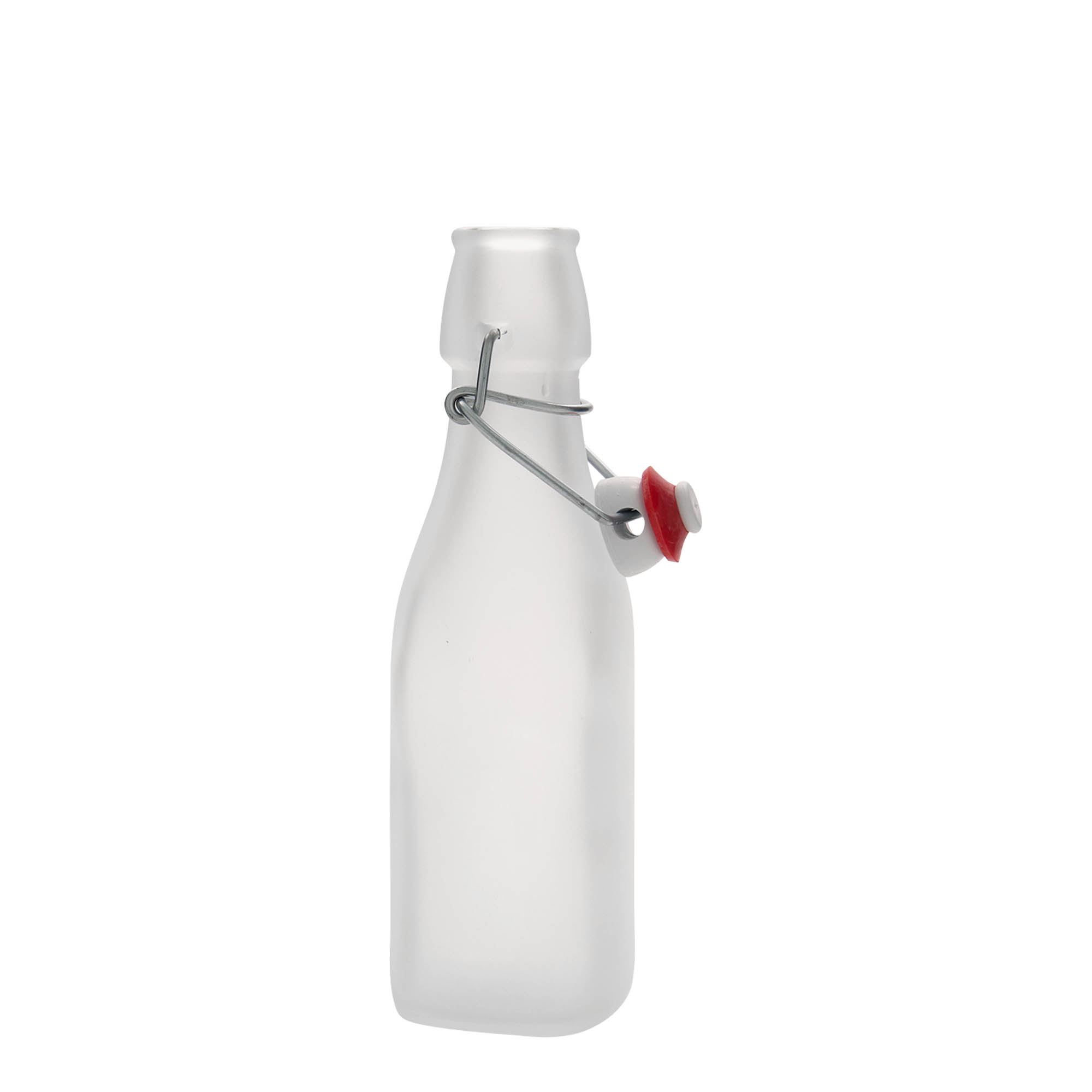 Frasco de vidro de 250 ml 'Swing, quadrado, branco, boca: fecho de alavanca'