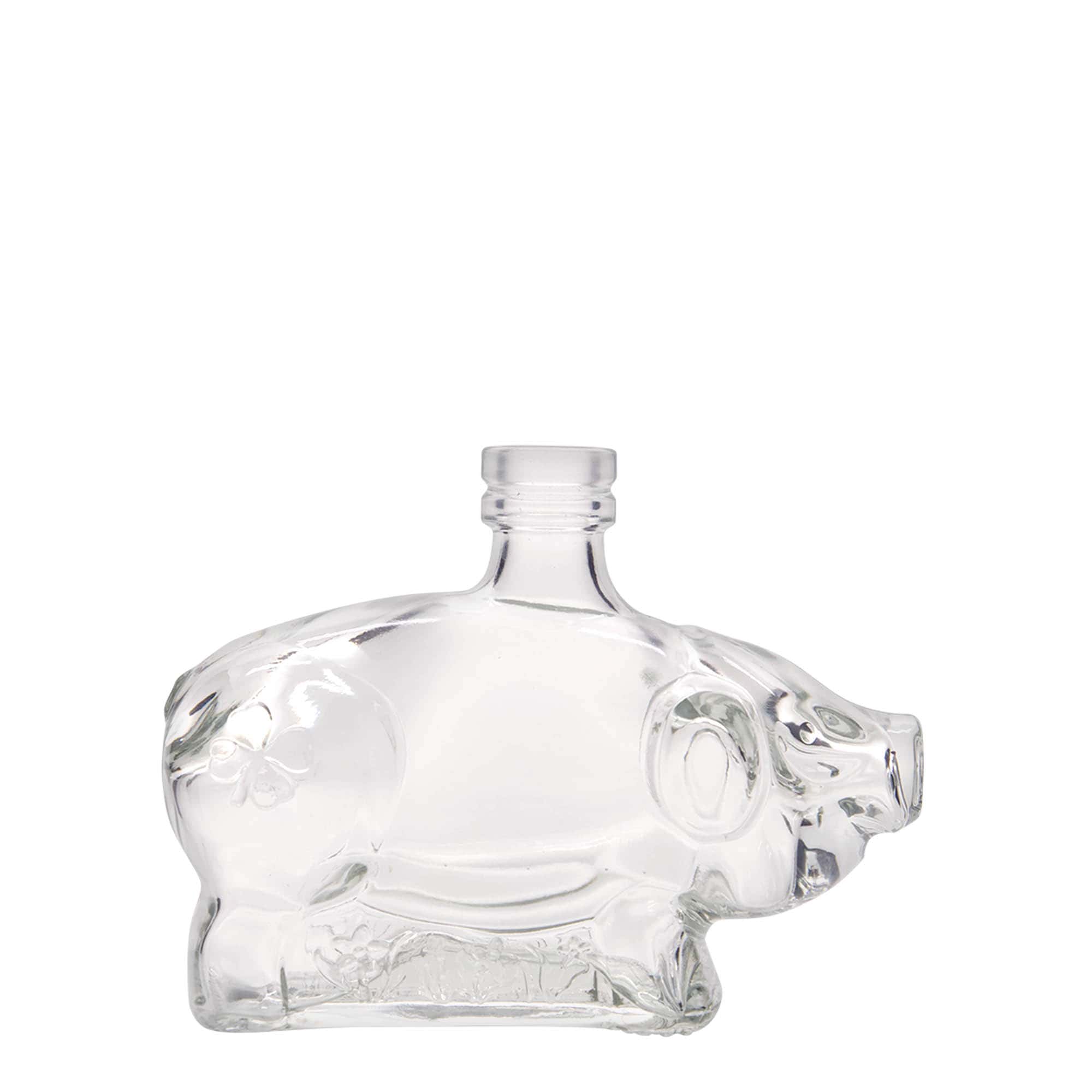 Frasco de vidro de 200 ml 'Porquinho da Sorte', abertura: cortiça