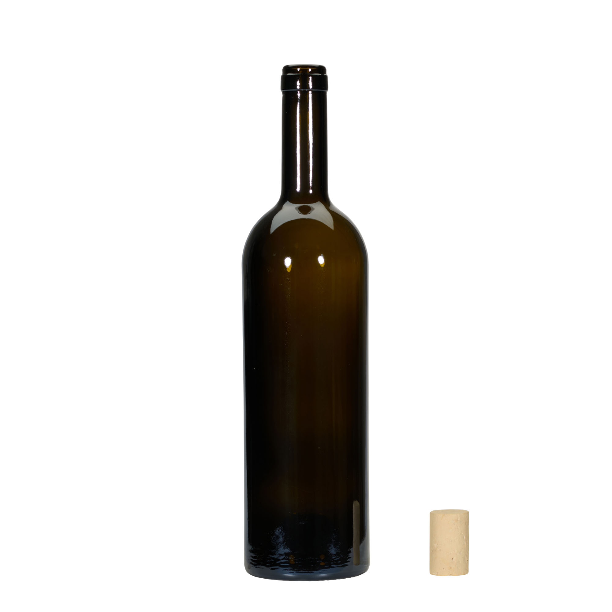 Garrafa de vinho 750 ml 'Golia', verde antigo, boca: cortiça Garrafa de vinho 750 ml 'Golia', verde antigo, boca: cortiça