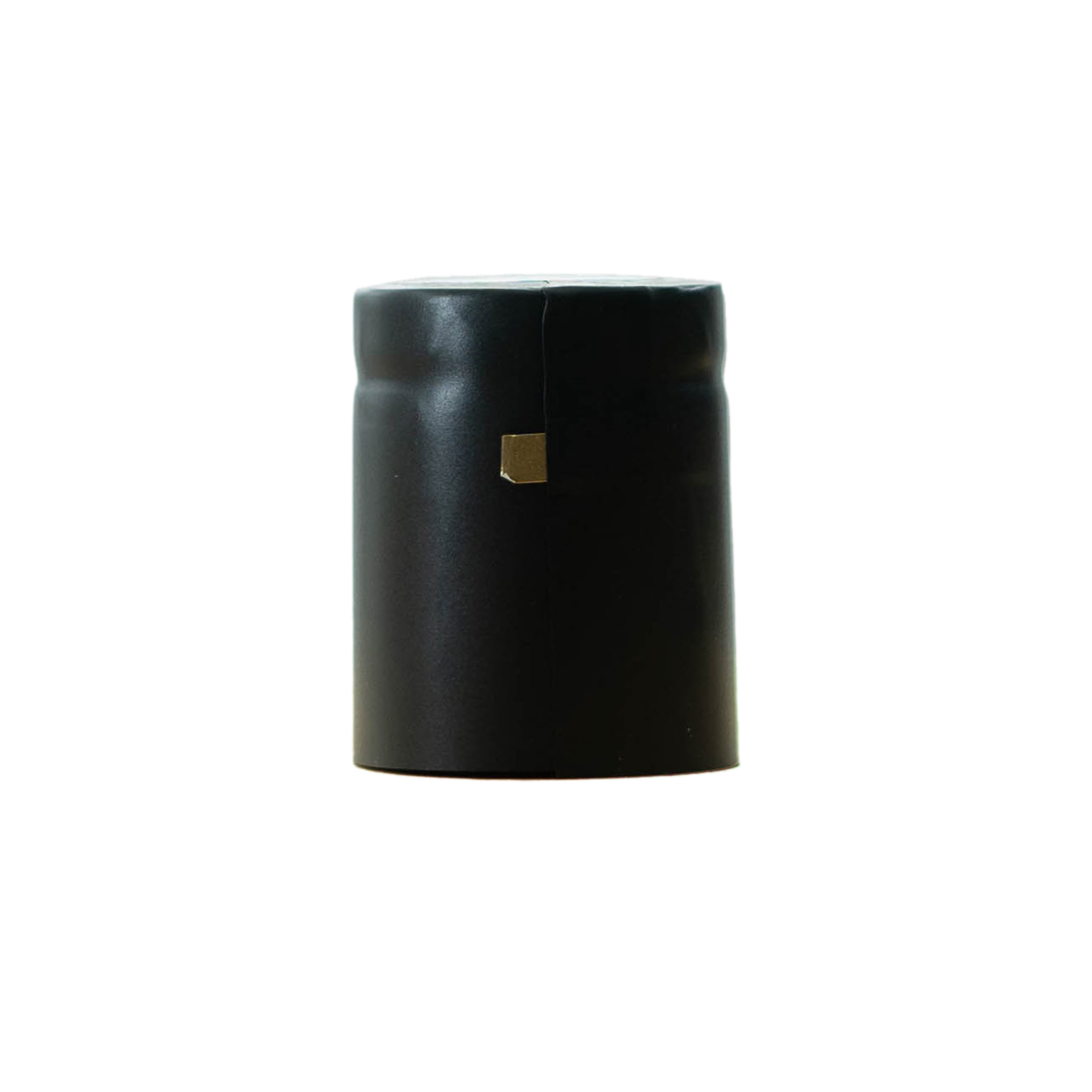 Cápsula termorretrátil 32x41, plástico PVC, preta Cápsula termorretrátil 32x41, plástico PVC, preta