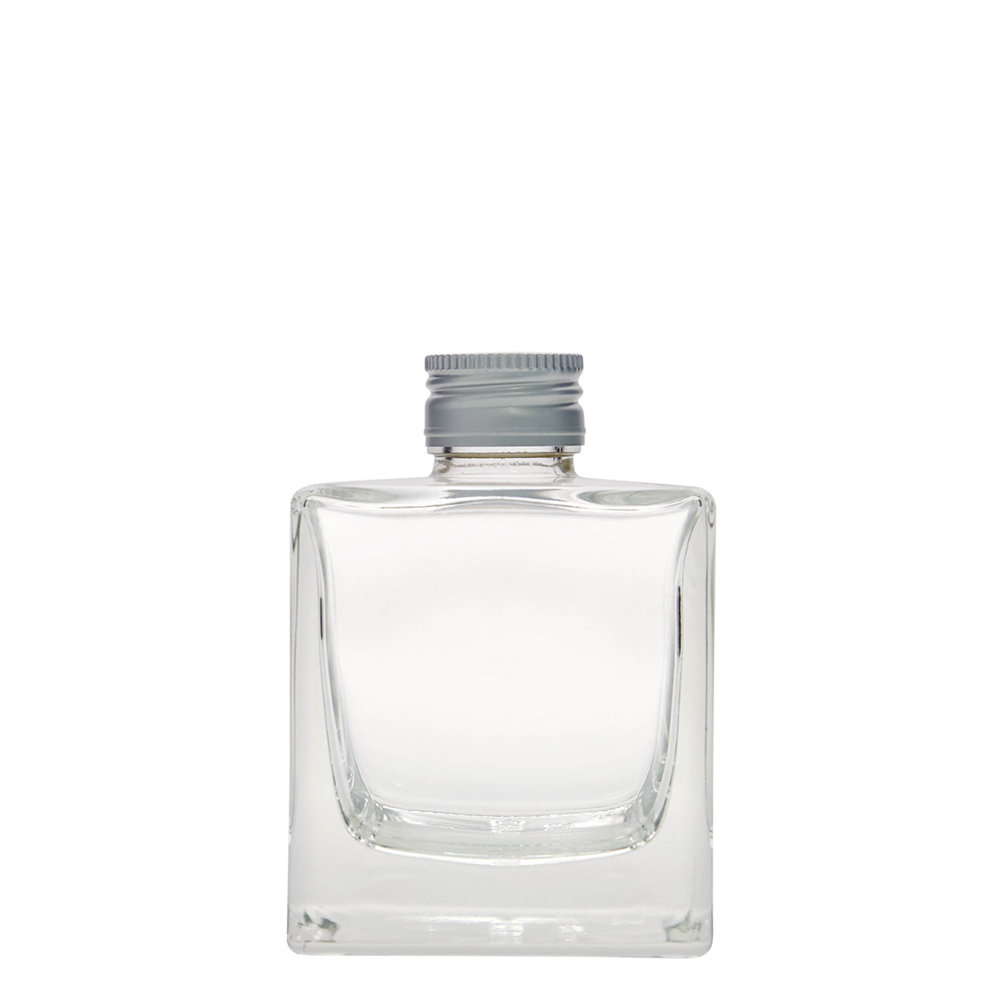Frasco de vidro de 200 ml 'Cube', quadrado, boca: PP 28