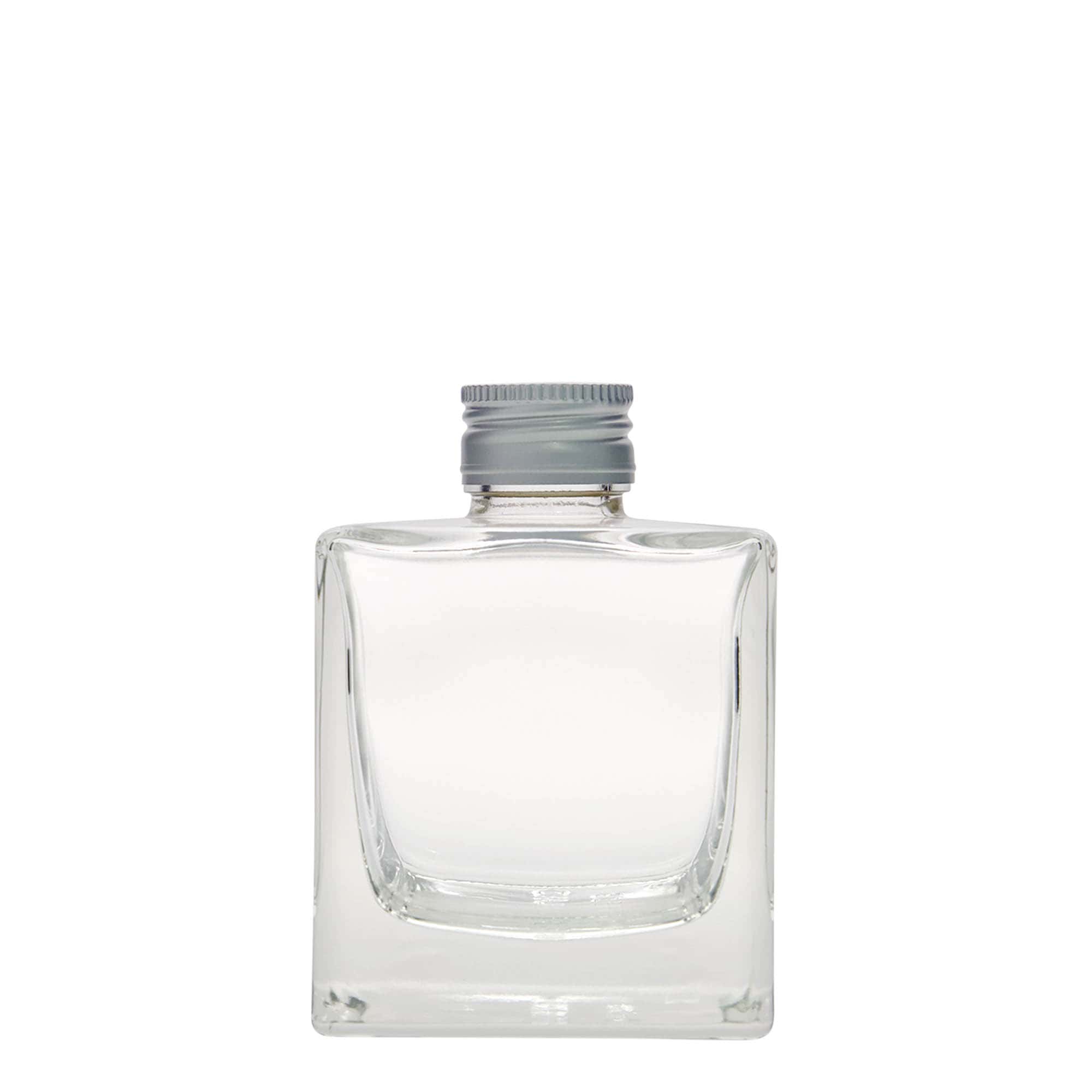 Frasco de vidro de 200 ml 'Cube', quadrado, boca: PP 28