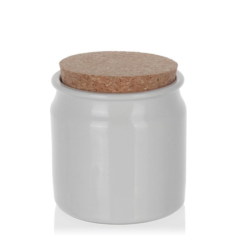160 ml Frasco grés, cerâmica, branco, boca: Cortiça