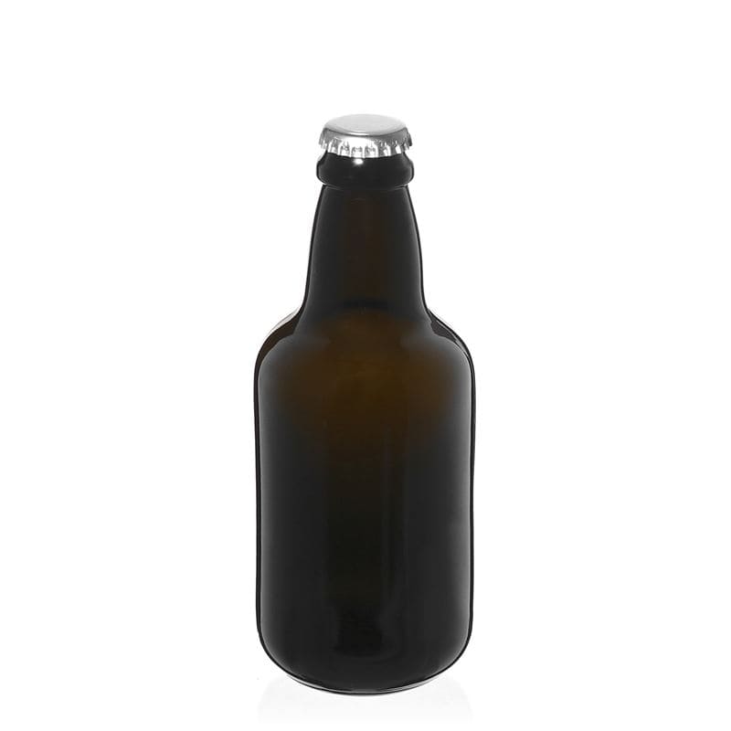 Garrafa de cerveja 330 ml 'Era', vidro, verde antigo, boca: tampa de coroa