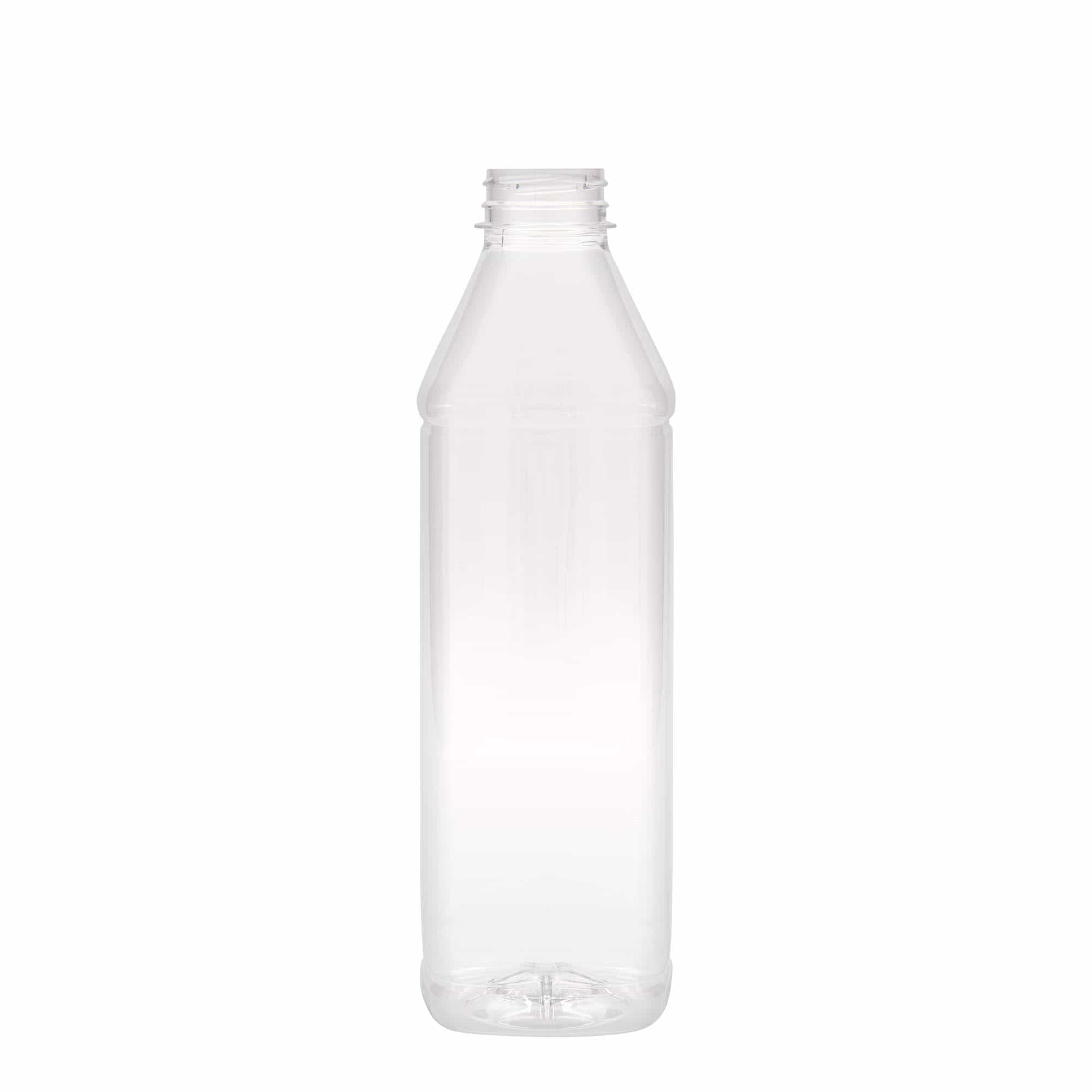 1000 ml Garrafa PET Milk and Juice Carré, quadrada, plástico, boca: 38 mm 1000 ml Garrafa PET Milk and Juice Carré, quadrada, plástico, boca: 38 mm