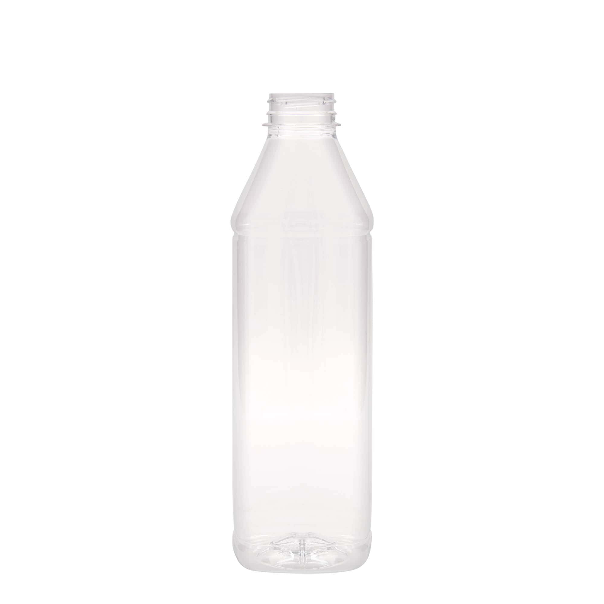 Garrafa PET 1.000 ml 'Milk and Juice Carré', quadrada, plástico, boca: 38 mm