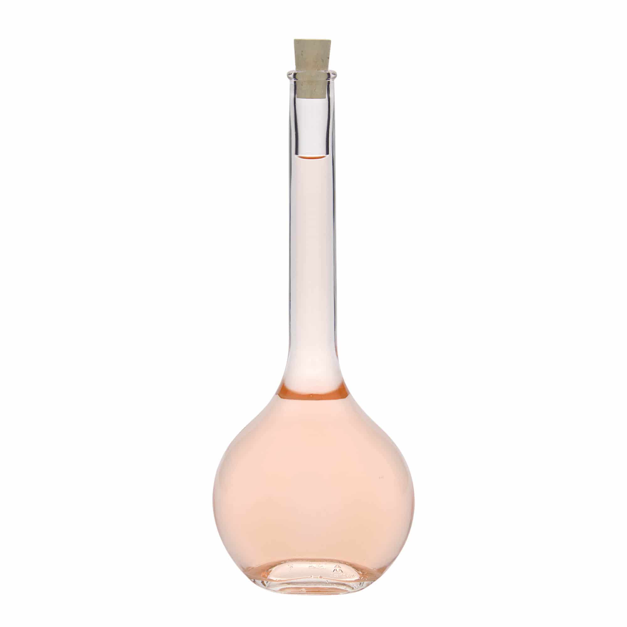 500 ml Garrafa de vidro 'Contessa', oval, boca: Cortiça