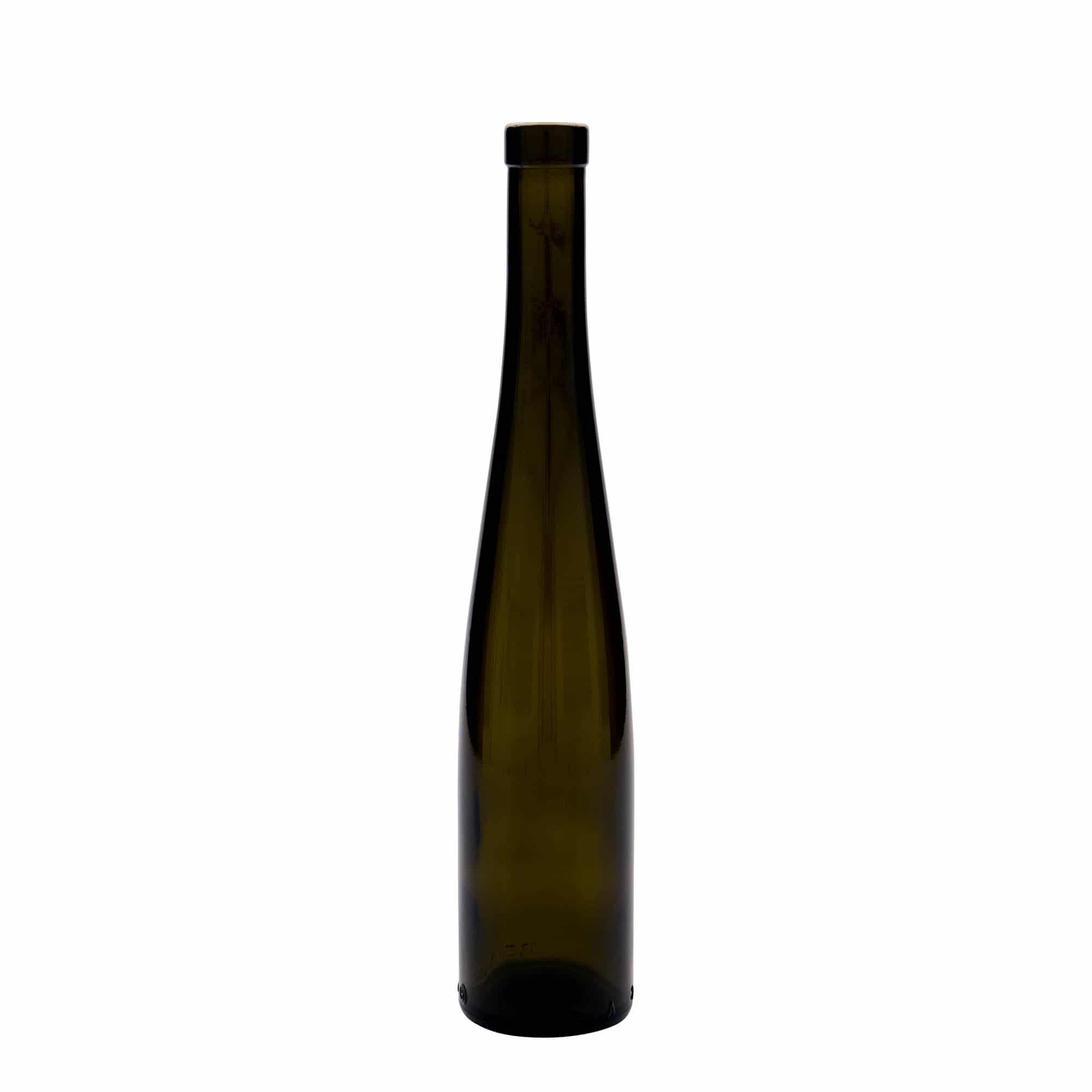 Garrafa de vidro de 375 ml 'Weinschlegel', verde antigo, boca: cortiça
