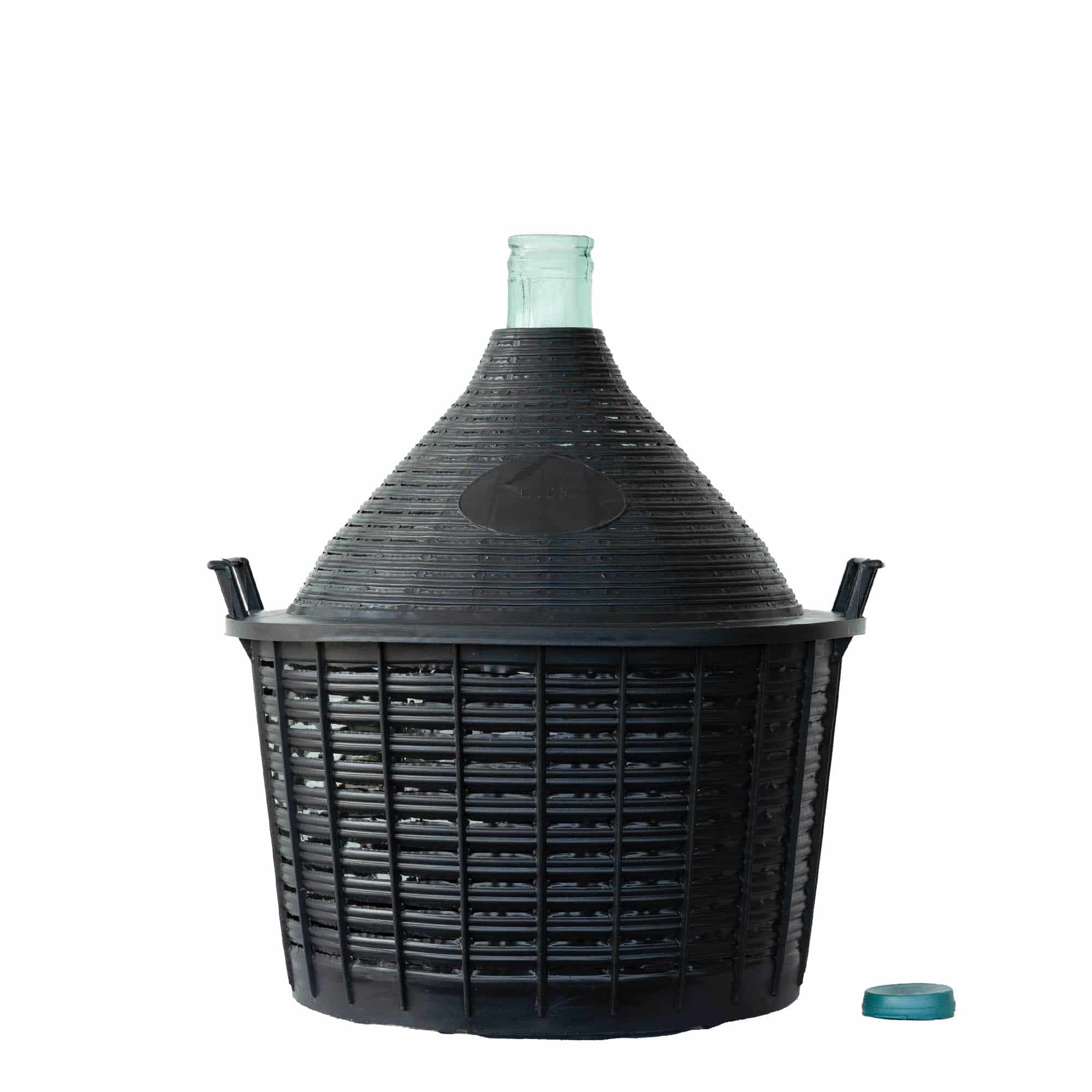 25 l Garrafão pescoço estreito, vidro, boca: Tampa