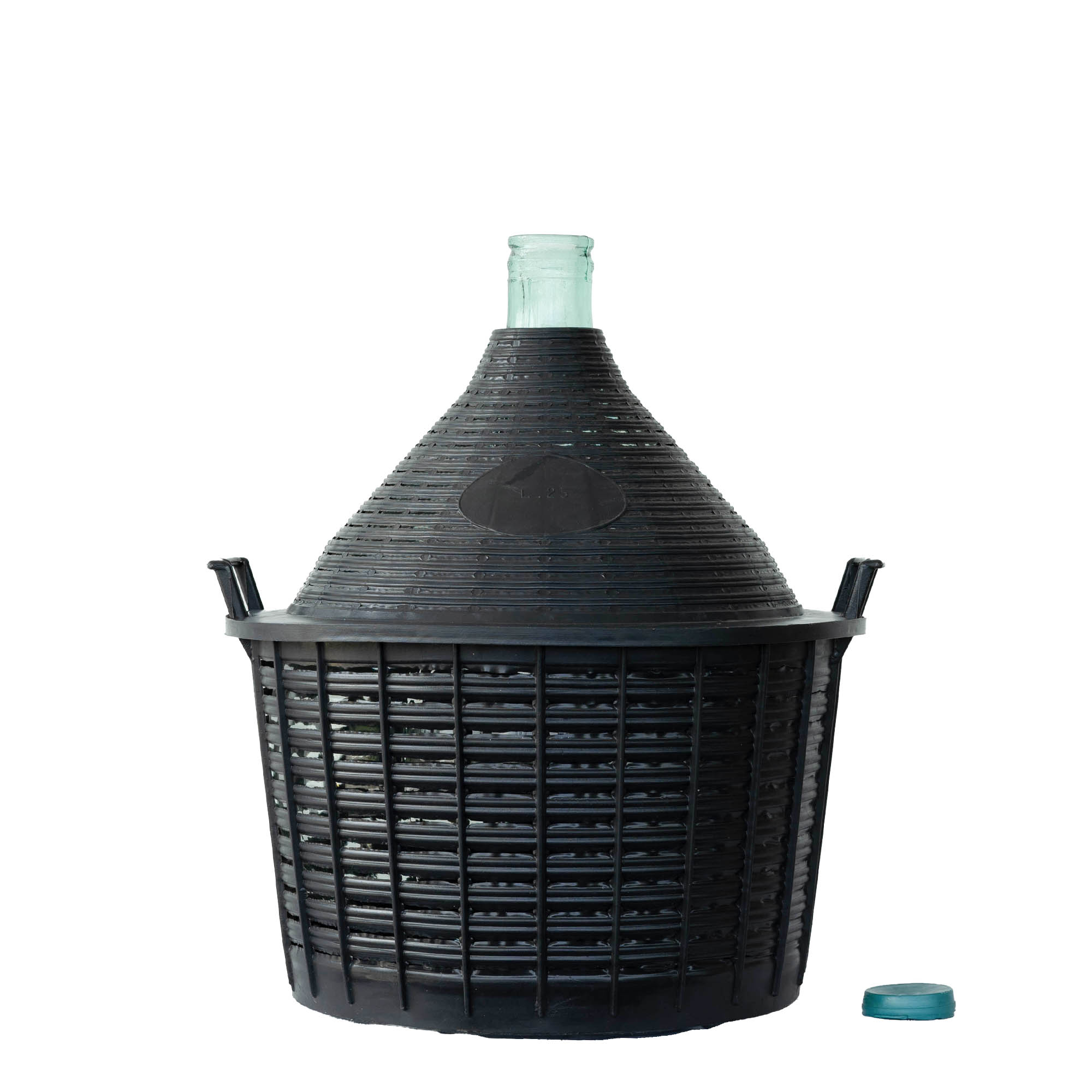 Botija de 25 l, pescoço estreito, vidro, boca: tampa de encaixe Botija de 25 l, pescoço estreito, vidro, boca: tampa de encaixe