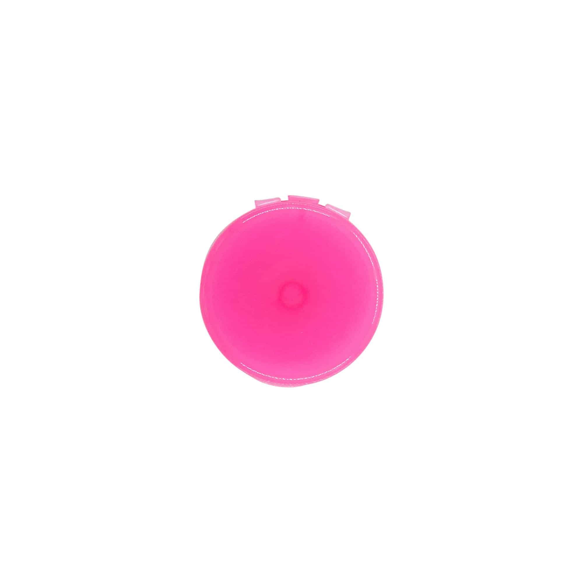 Tampa de rosca com dobradiça, plástico PP, pink, para boca: 24/410
