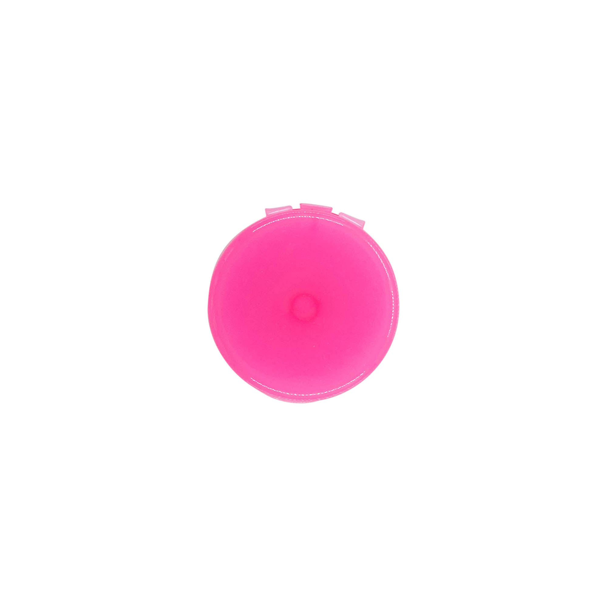 Tampa de rosca com dobradiça articulada, plástico PP, rosa, para abertura: 24/410 Tampa de rosca com dobradiça articulada, plástico PP, rosa, para abertura: 24/410