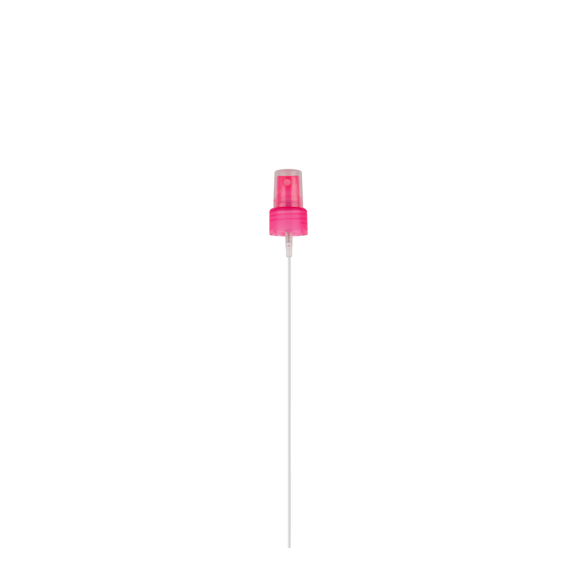Tampa de rosca com pulverizador spray, plástico PP, cor rosa, para bocal: 24/410