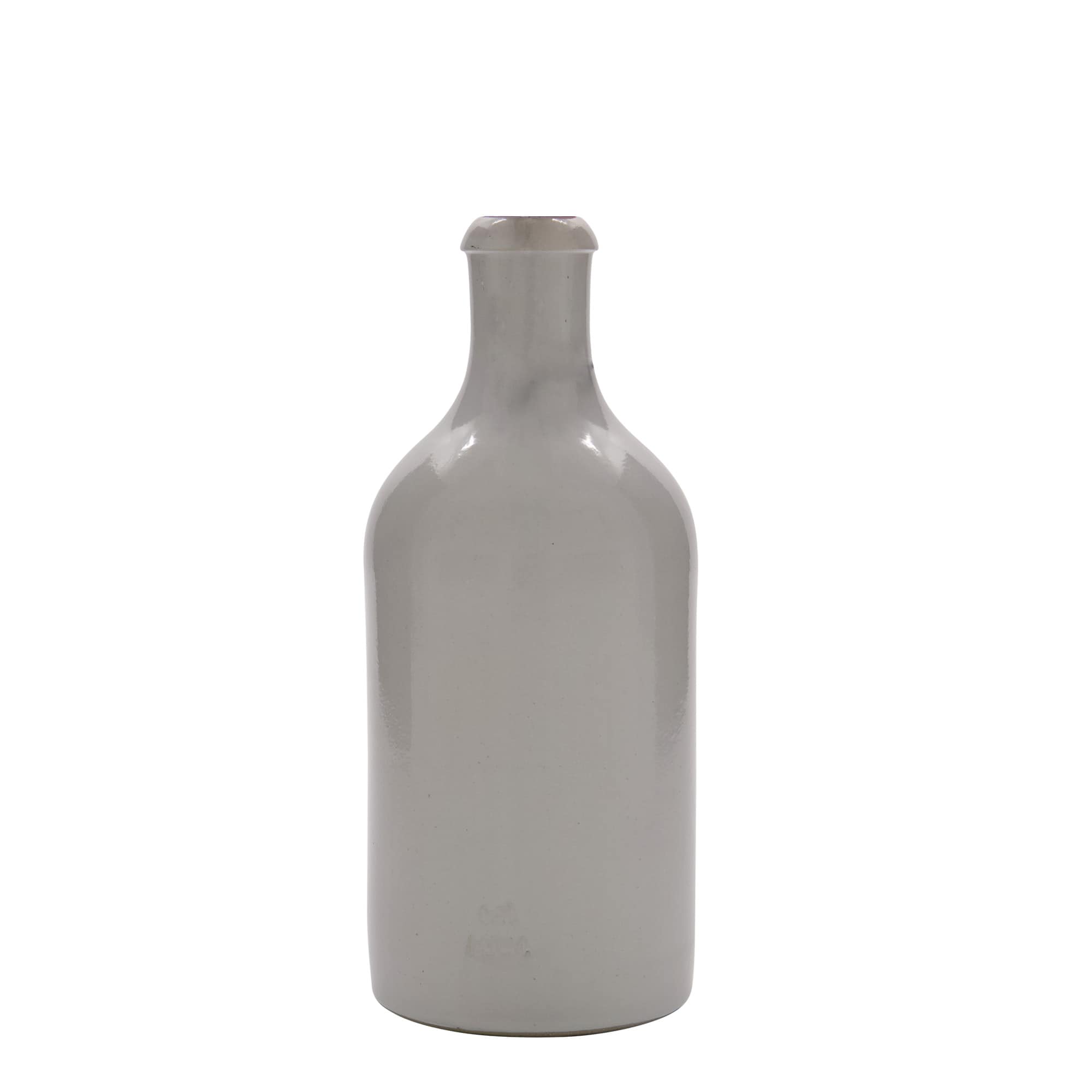 Jarro de barro de 500 ml, grés, branco, boca: fecho de alavanca