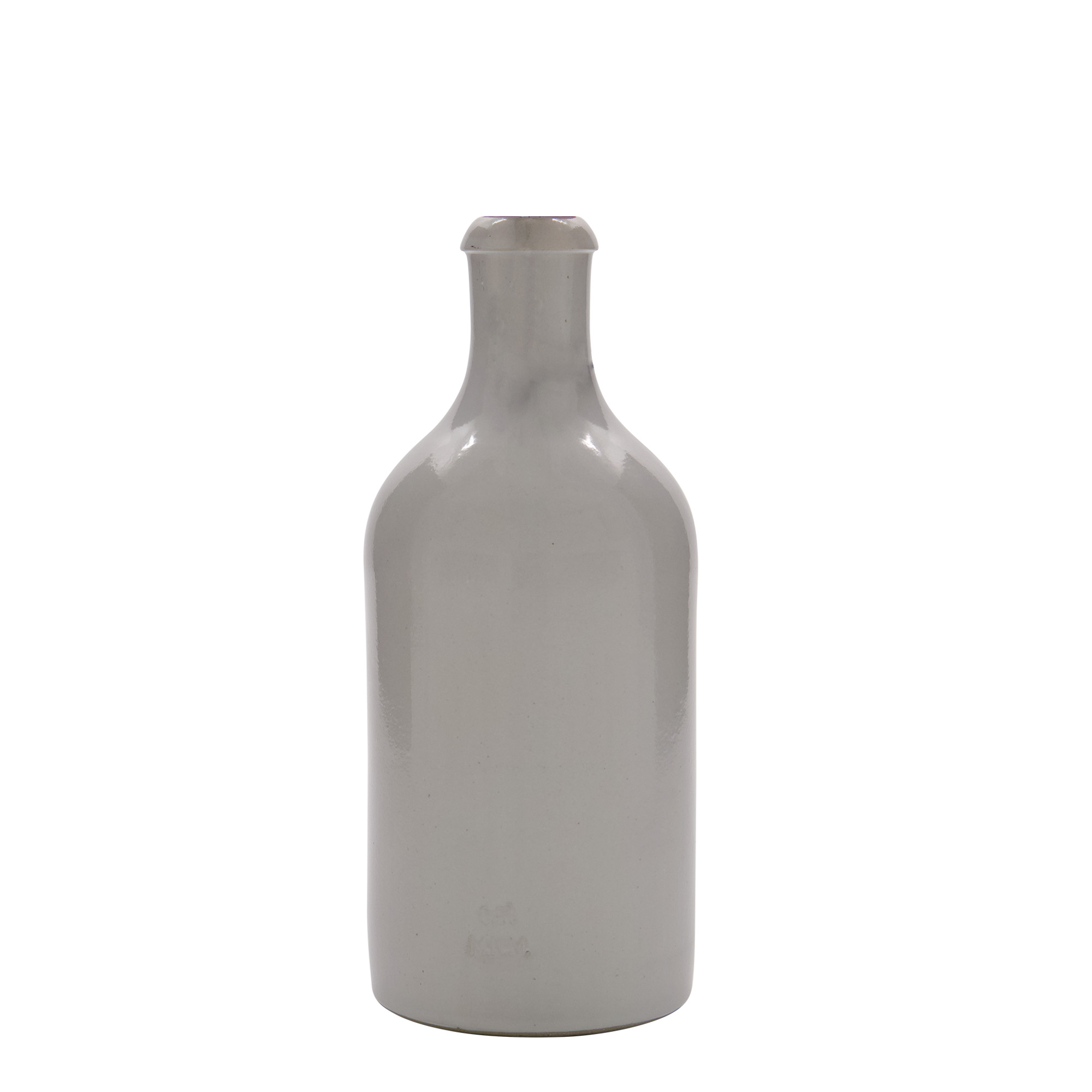 Jarro de barro de 500 ml, grés, branco, boca: fecho de alavanca