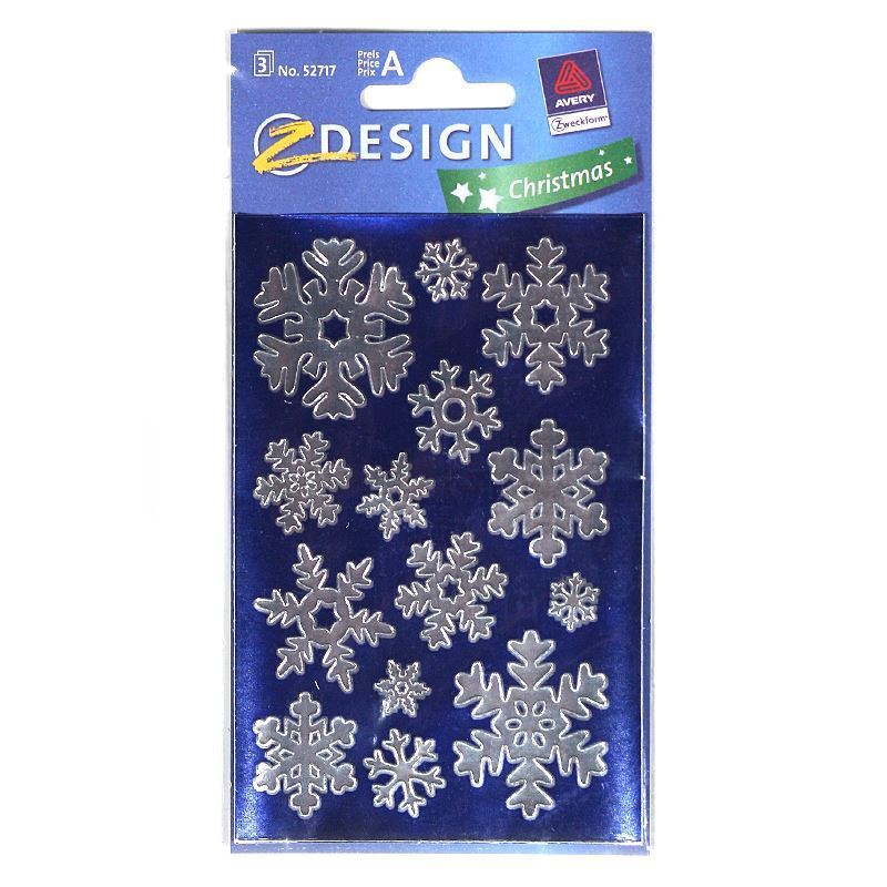 Autocolantes Zweckform 'Flocos de Neve', papel, prata Autocolantes Zweckform 'Flocos de Neve', papel, prata