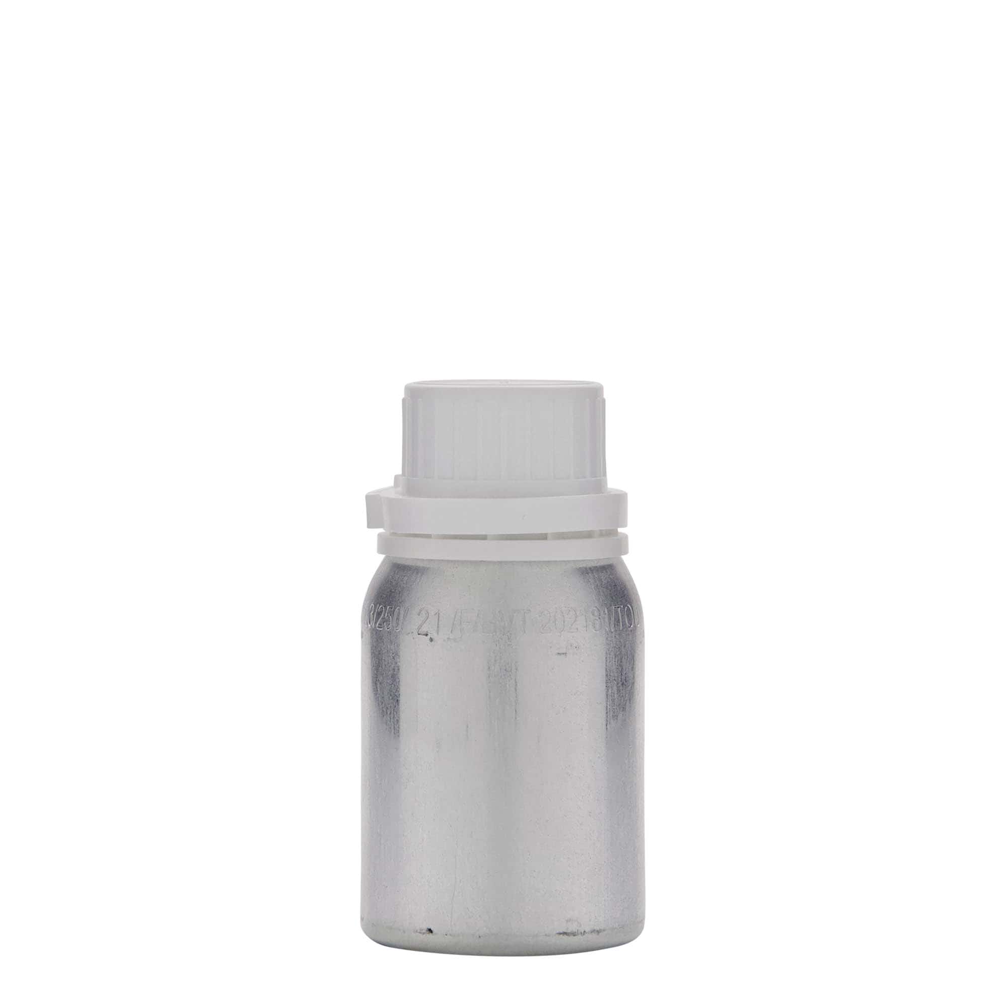 Frasco de alumínio 125 ml, metal, prata, boca: DIN 32