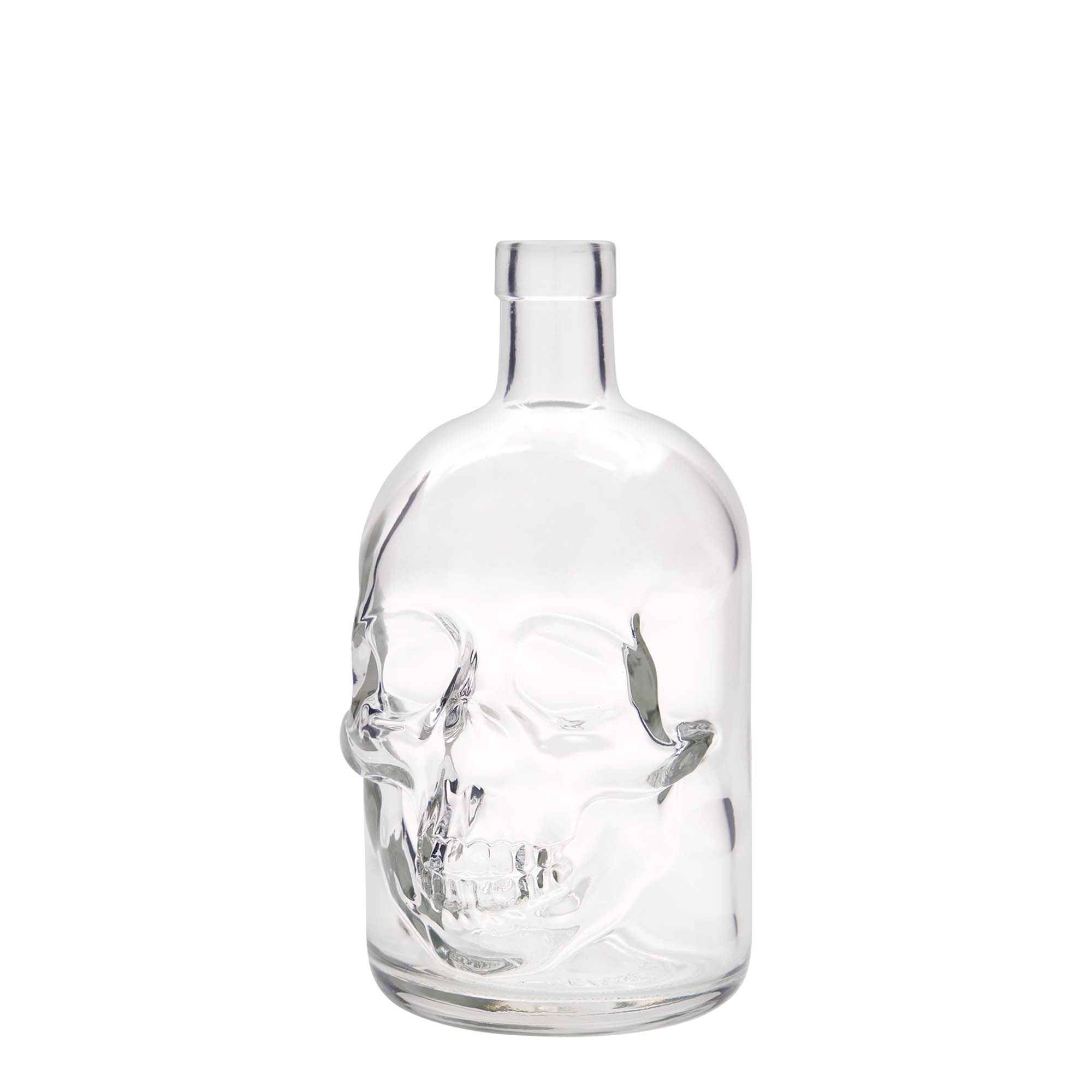 Garrafa de vidro de 700 ml 'Caveira', Boca: Cortiça Garrafa de vidro de 700 ml 'Caveira', Boca: Cortiça