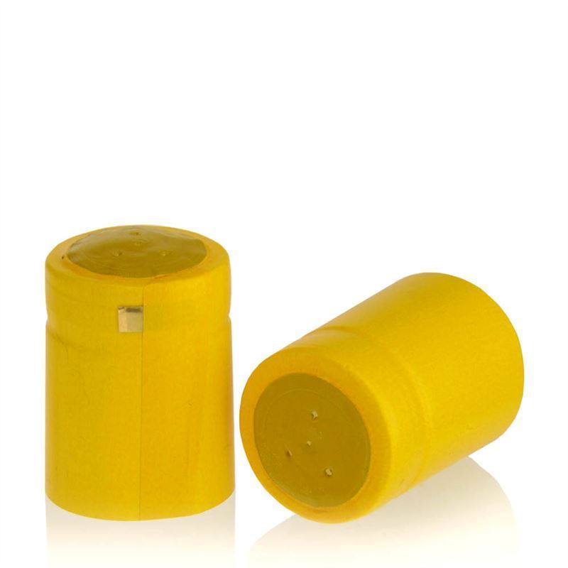 Cápsula termo-retrátil 32x41, plástico PVC, amarelo Cápsula termo-retrátil 32x41, plástico PVC, amarelo