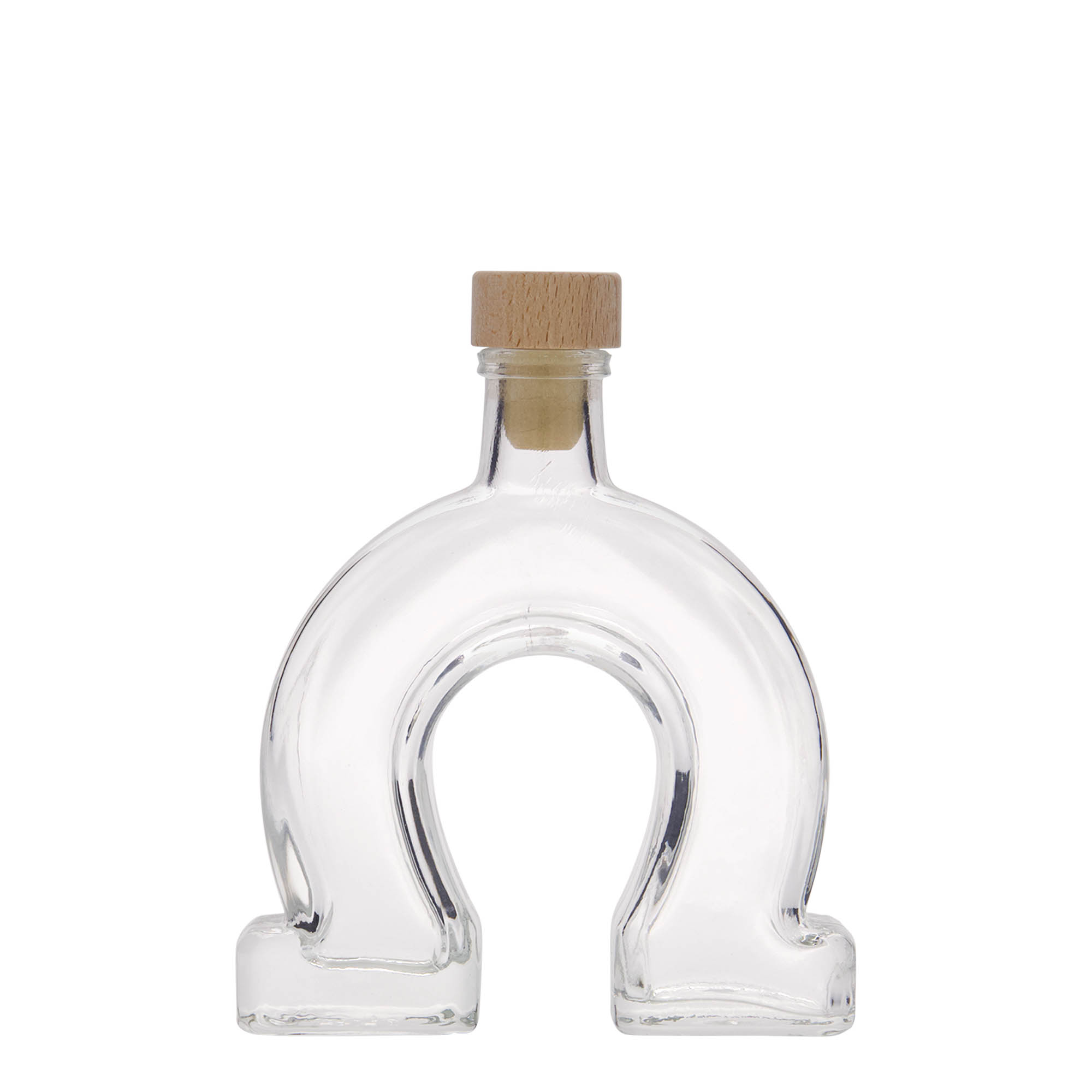 Frasco de vidro de 100 ml 'Ferradura', boca: cortiça Frasco de vidro de 100 ml 'Ferradura', boca: cortiça