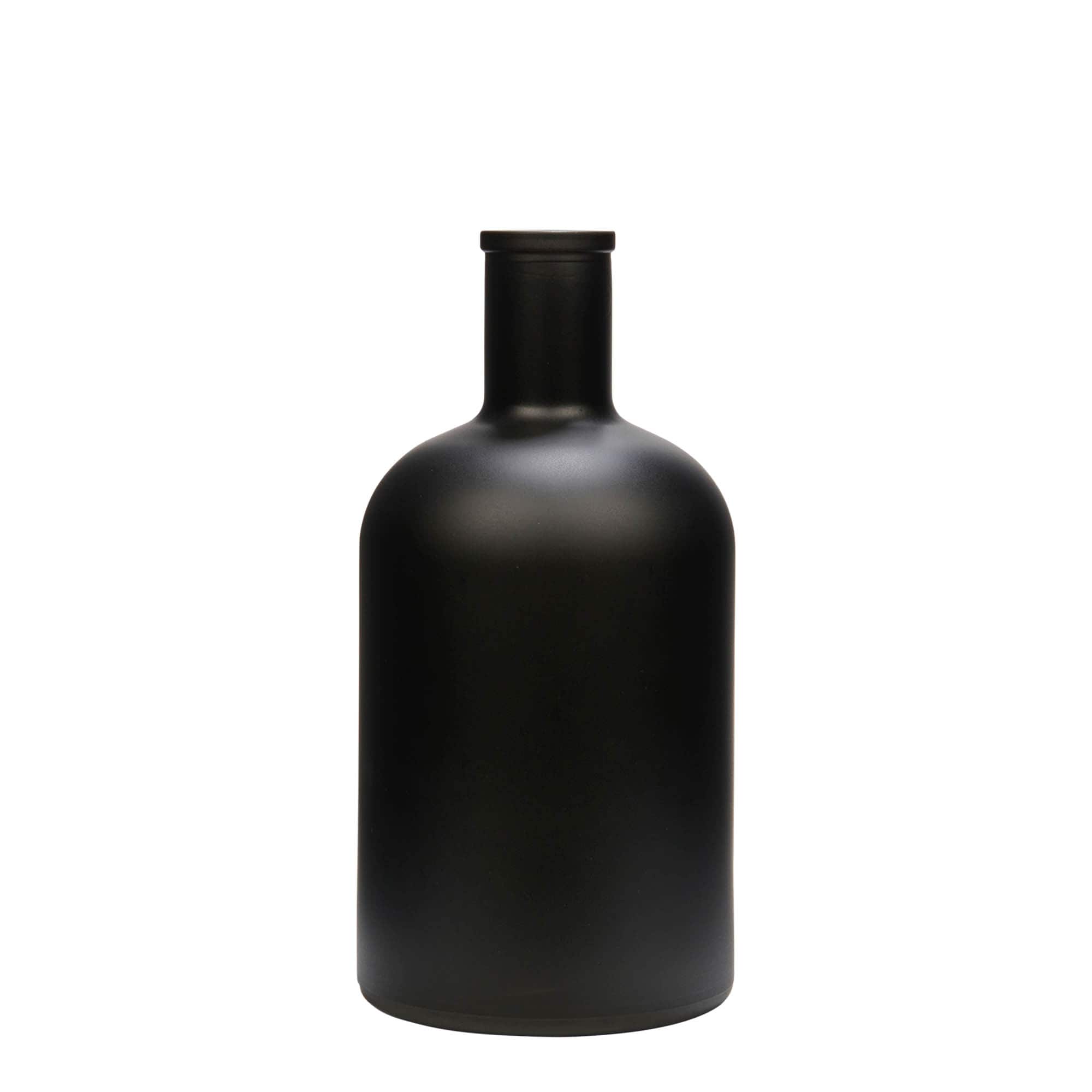 Garrafa de vidro de 700 ml 'Gerardino', preta, boca: cortiça