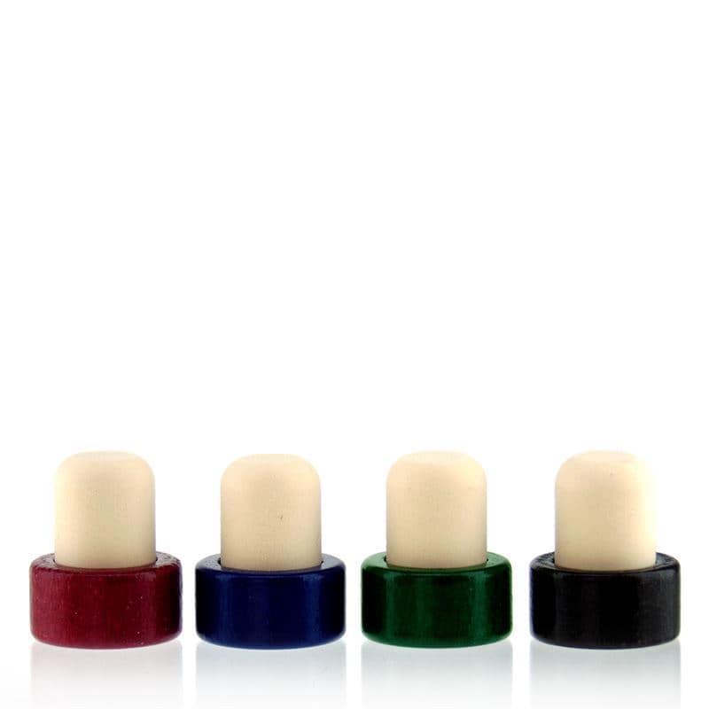 Rolhas capsuladas 19 mm, madeira, preto, para boca: Cortiça
