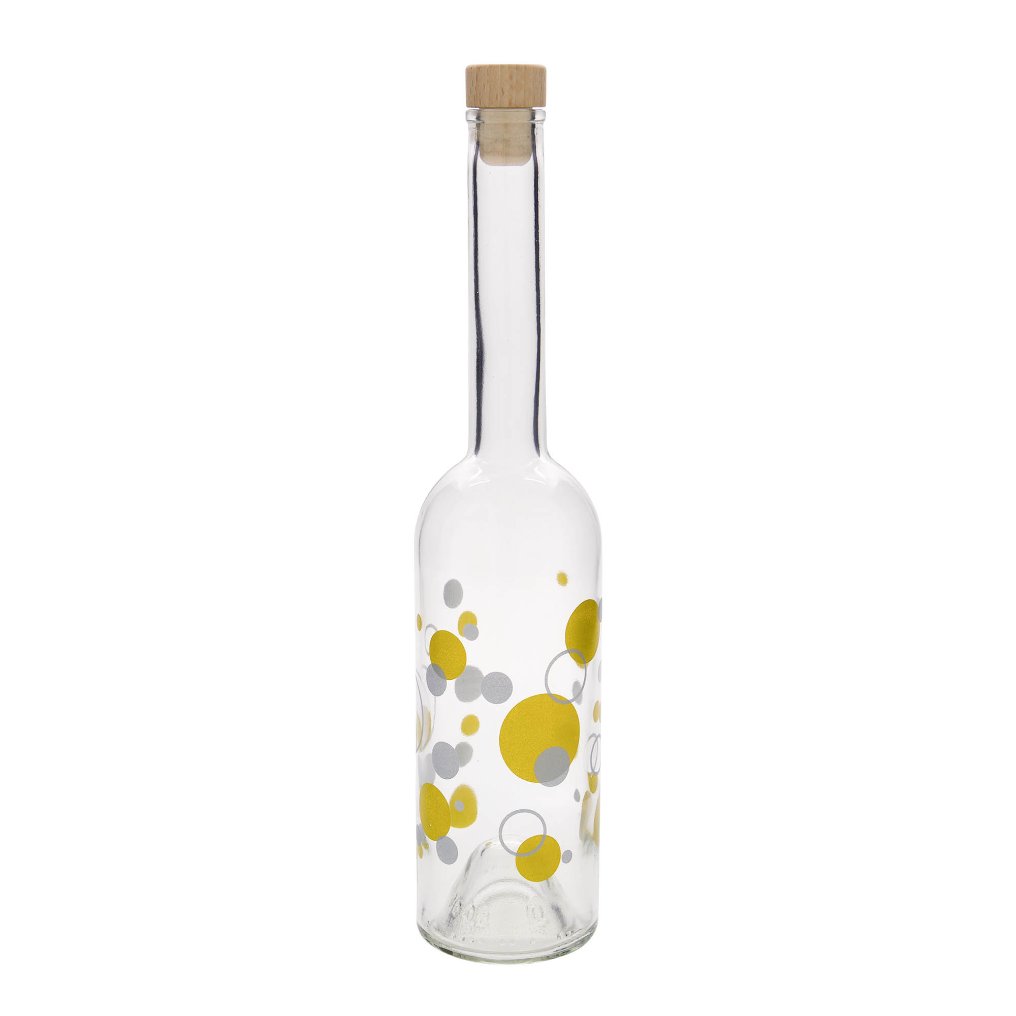 Garrafa de vidro 500 ml 'Ópera', motivo: pontos, boca: cortiça Garrafa de vidro 500 ml 'Ópera', motivo: pontos, boca: cortiça