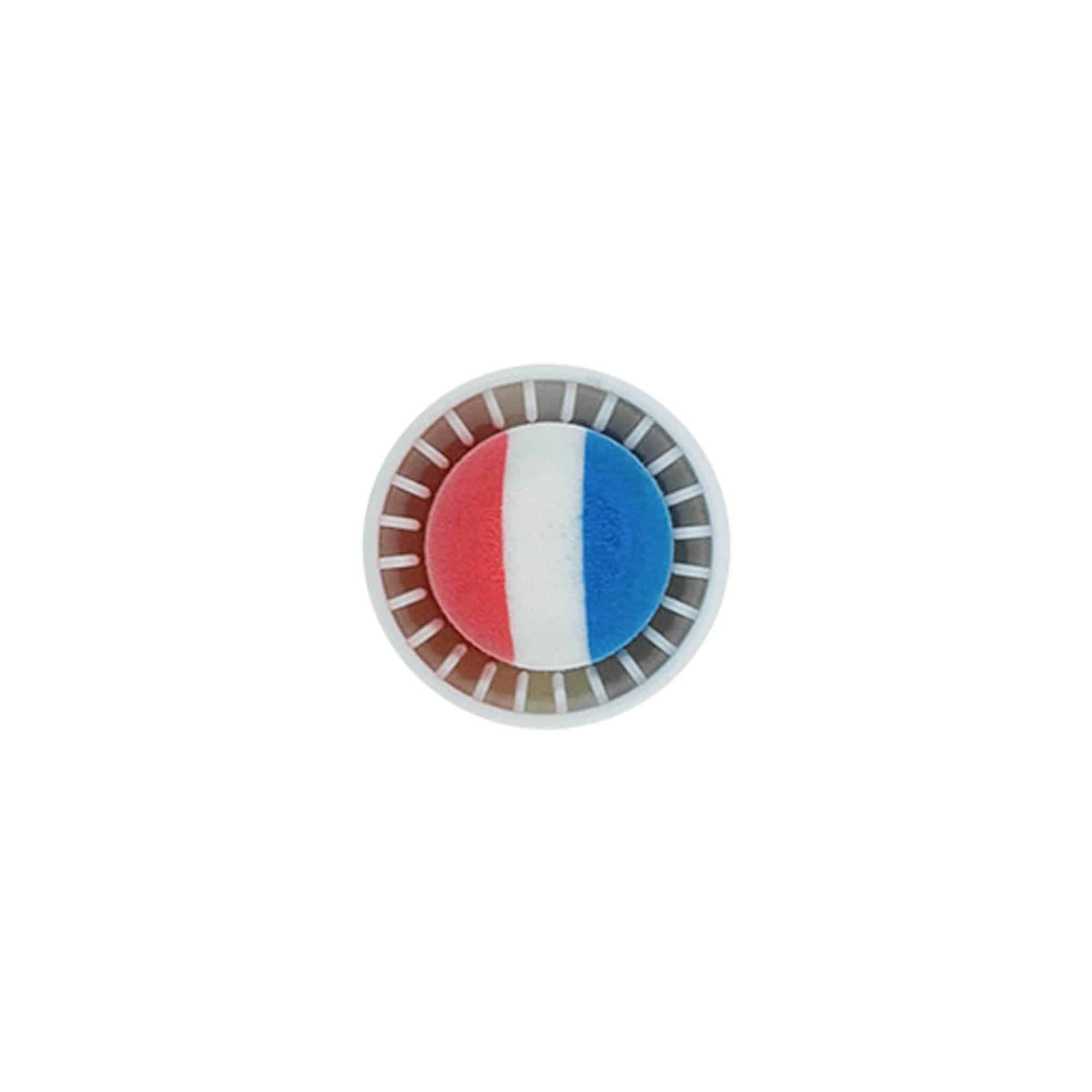 Rolha de aperto 19 mm 'França', plástico, multicolorido, para boca: cortiça