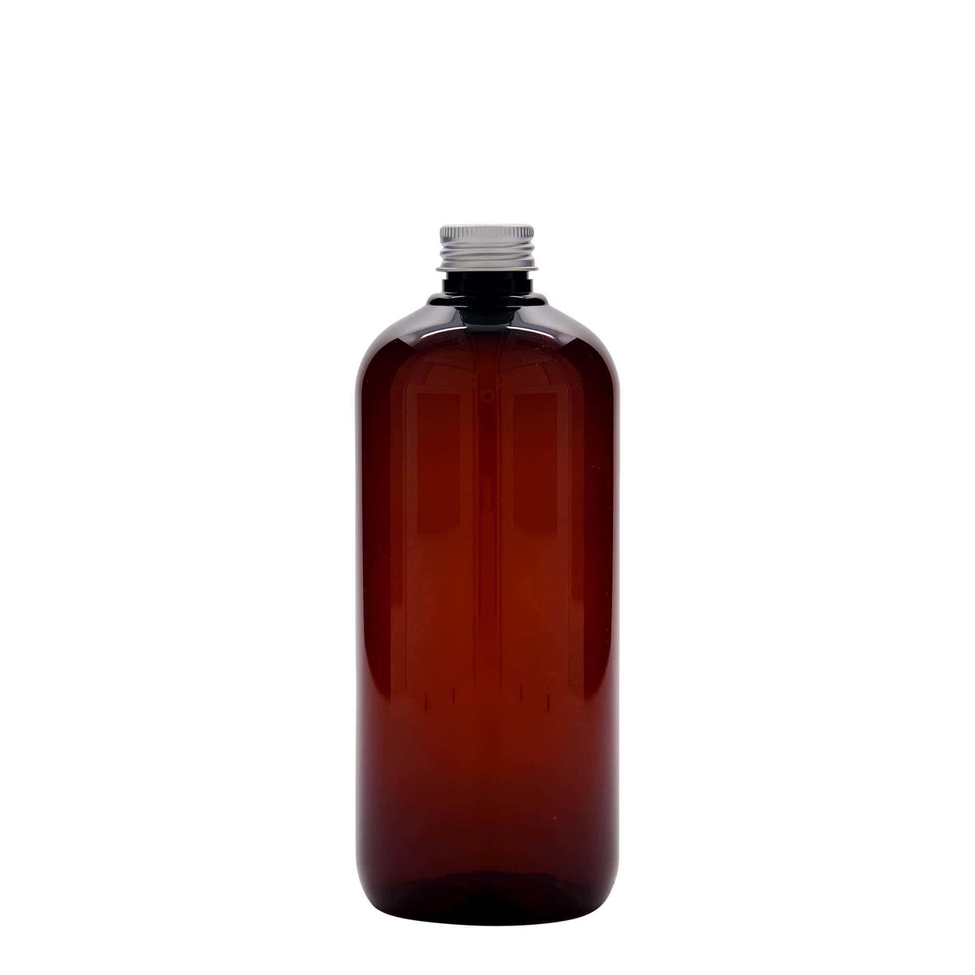 Garrafa de plástico reciclado 500 ml 'Victor's Best', PCR, castanha, bocal: 24/410