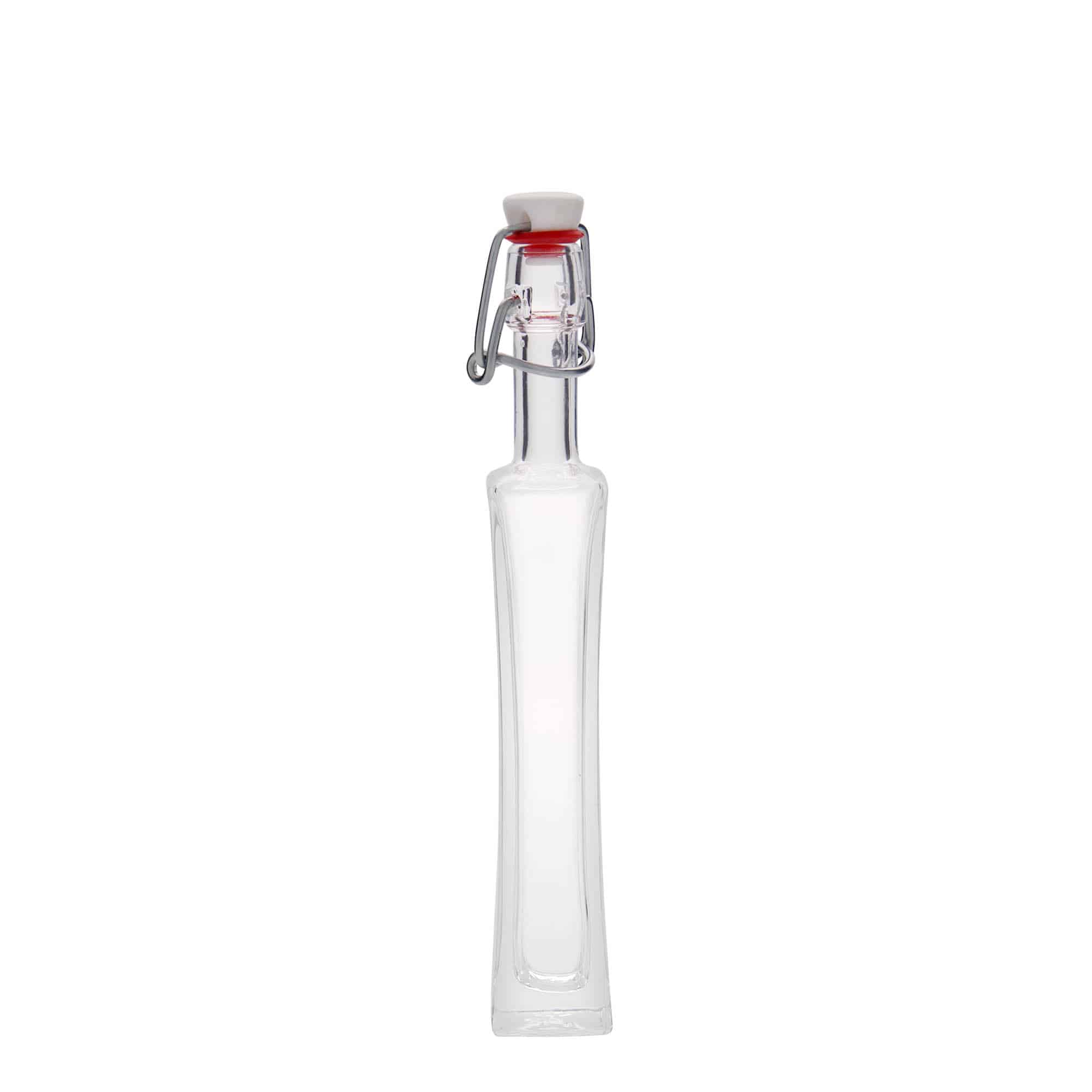 Frasco de vidro de 40 ml 'Koko', quadrado, boca: fecho de mola