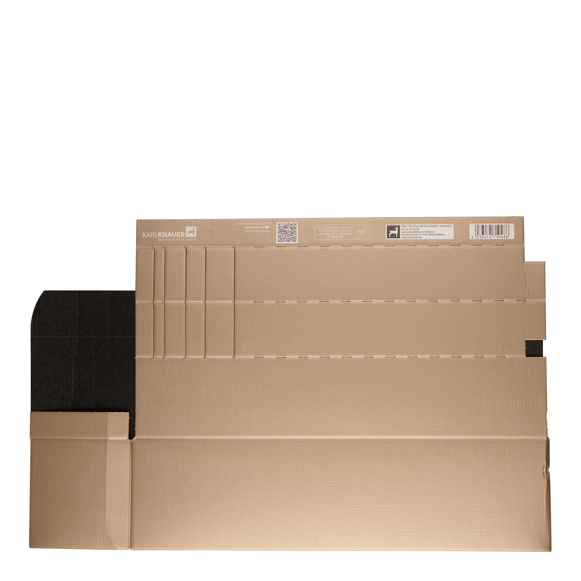 Caixa de presente 'Metallic', retangular, cartão, champanhe