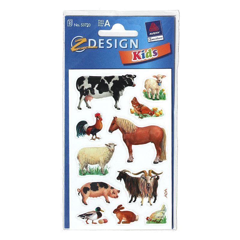 Autocolantes Zweckform 'Animais da Quinta', papel, multicolor Autocolantes Zweckform 'Animais da Quinta', papel, multicolor