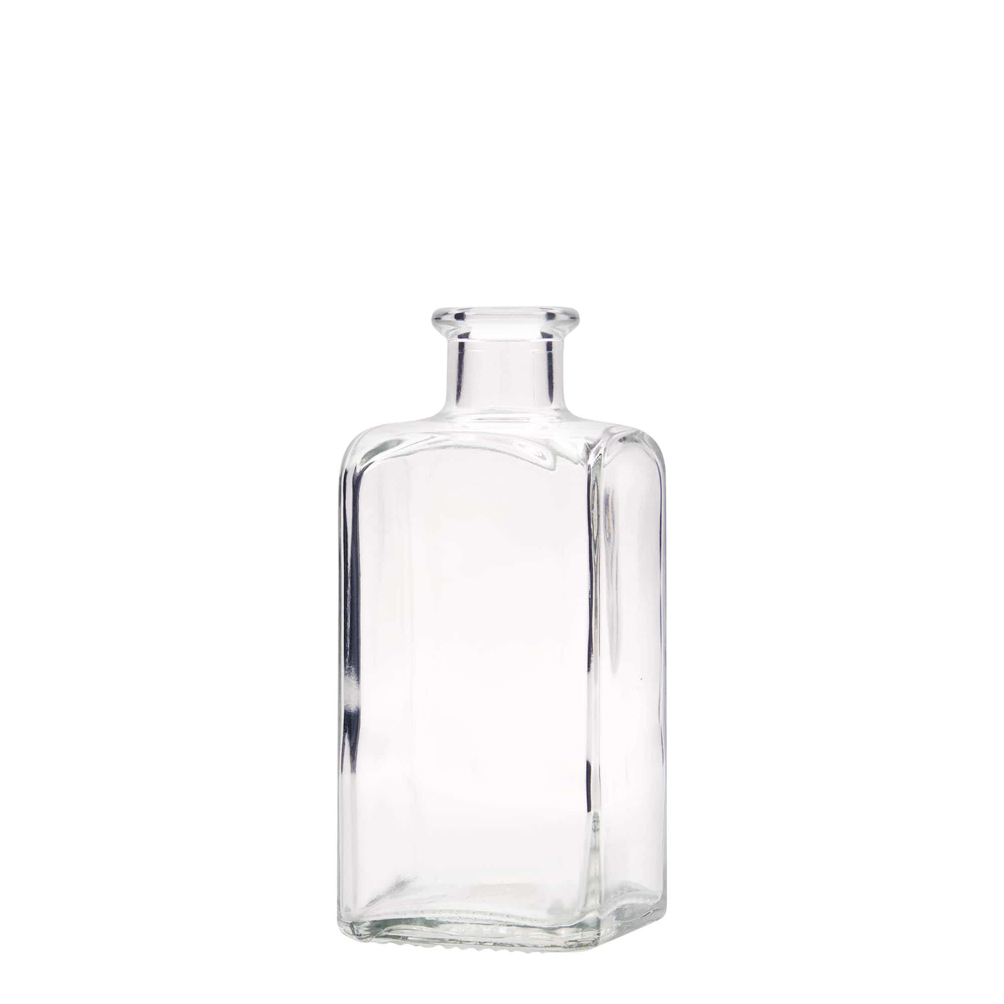 Frasco de vidro de 250 ml Apotheker Carré, quadrado, boca: cortiça