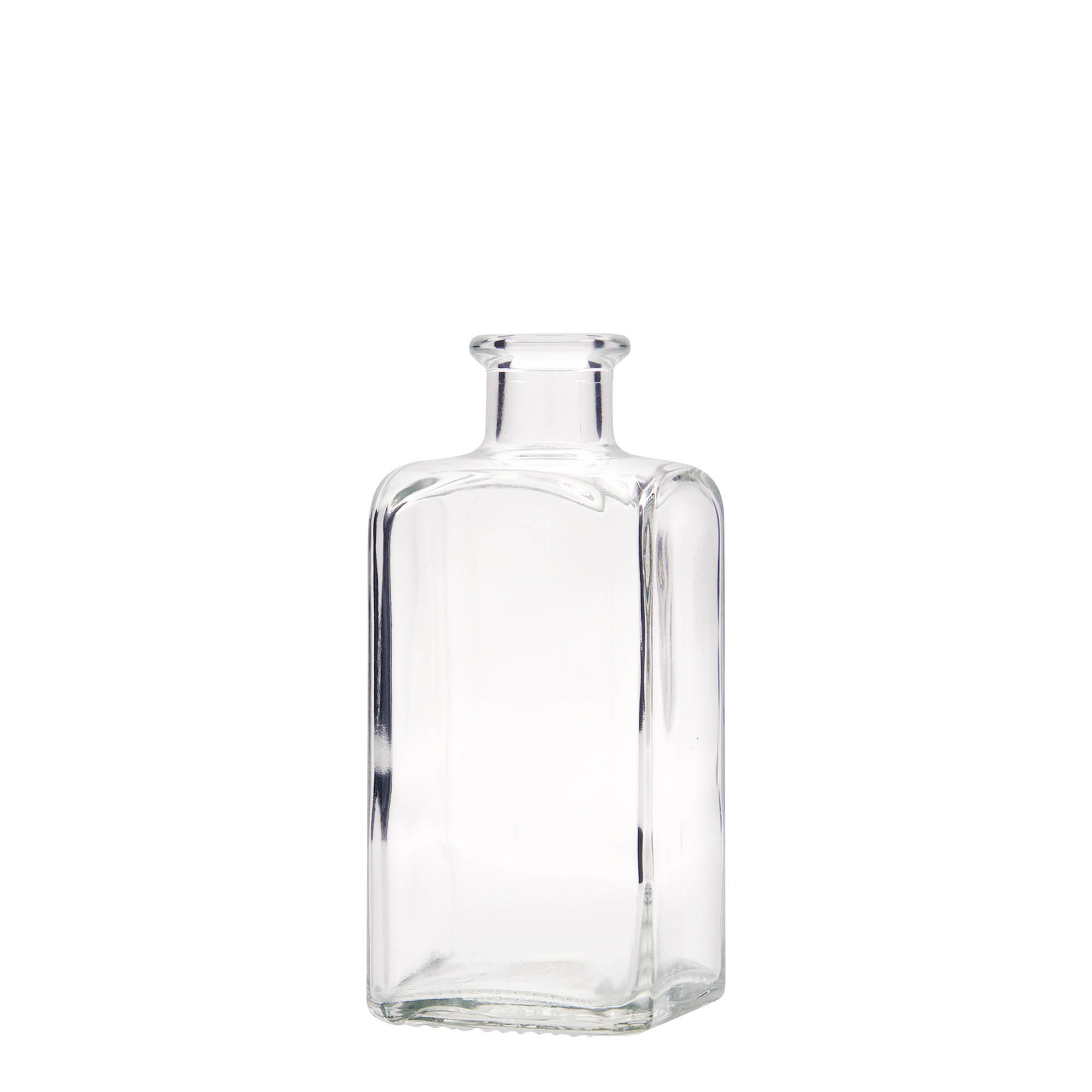 Frasco de vidro de 250 ml Apotheker Carré, quadrado, boca: cortiça Frasco de vidro de 250 ml Apotheker Carré, quadrado, boca: cortiça