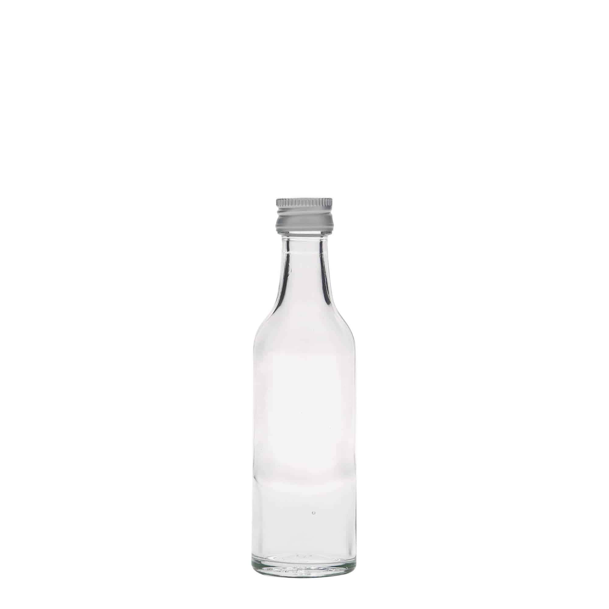 Frasco de vidro de 50 ml com gargalo recto, boca: PP 18