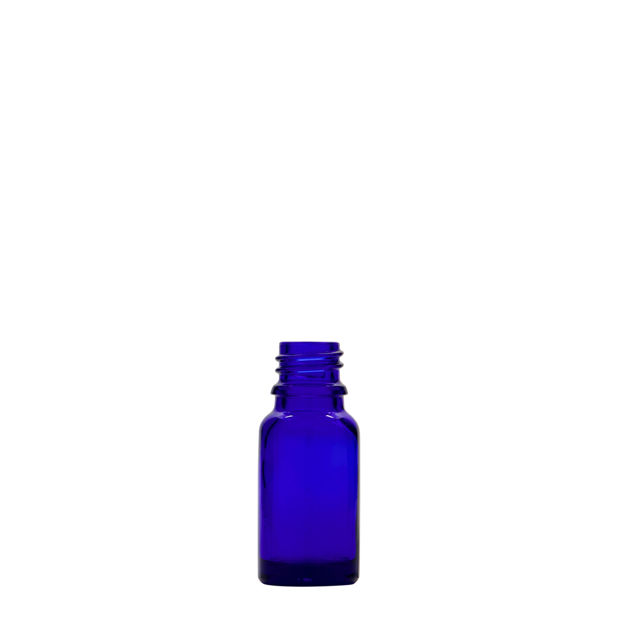Frasco de medicamento de 10 ml, vidro, azul royal, bocal: DIN 18 Frasco de medicamento de 10 ml, vidro, azul royal, bocal: DIN 18