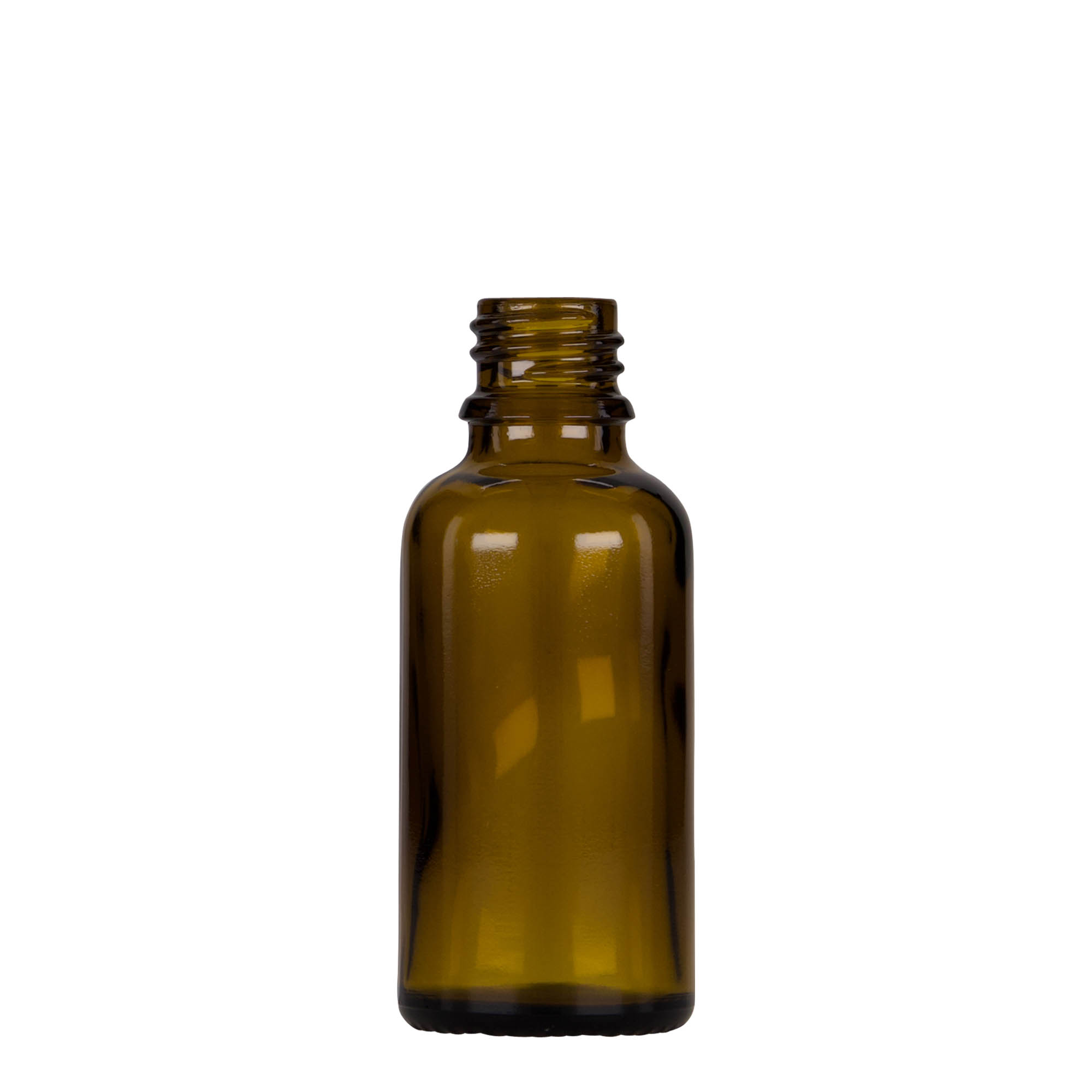 Frasco conta-gotas de 30 ml, médico, vidro, castanho-preto, boca: DIN 18