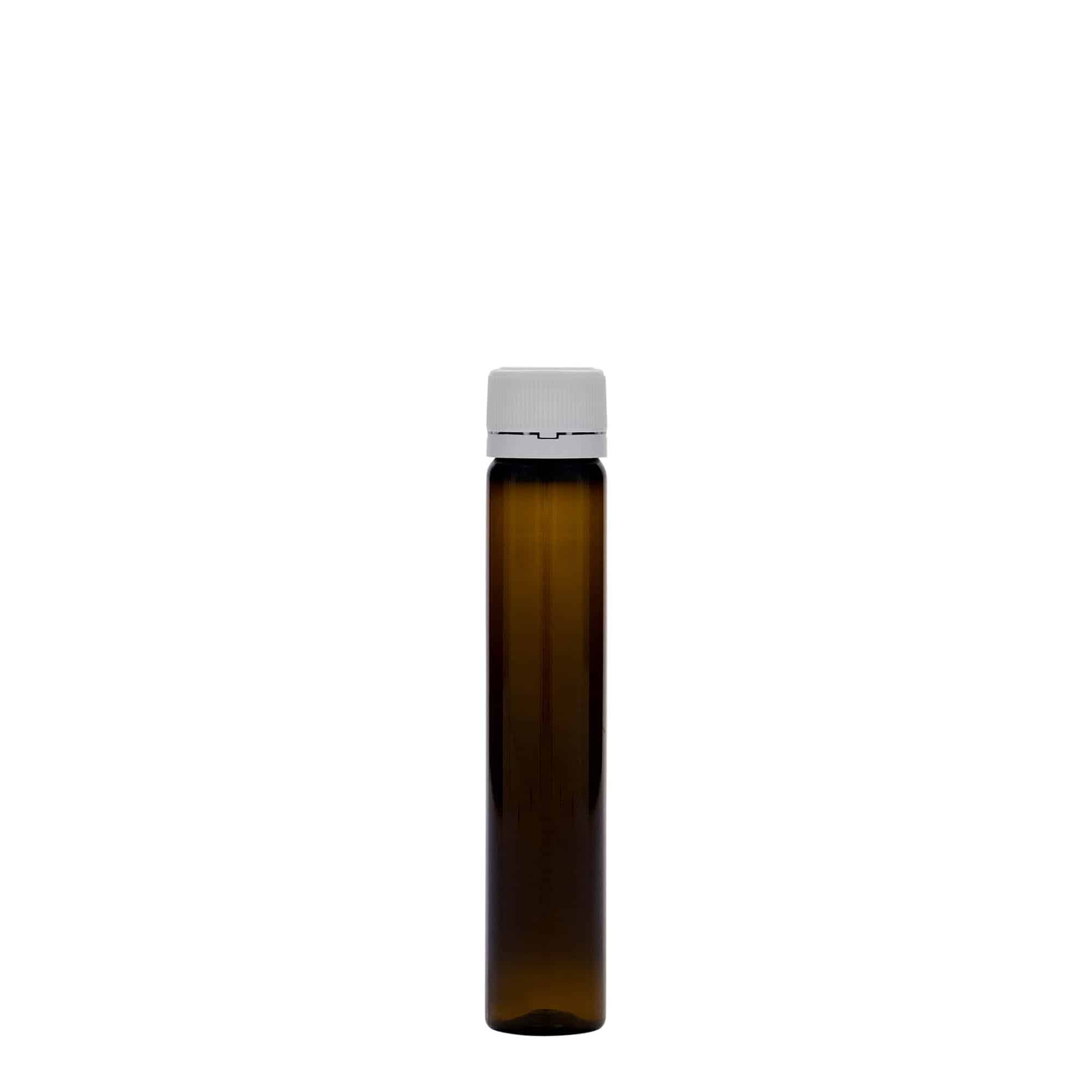 25 ml tubo PET, plástico, castanho, abertura: tampa de rosca