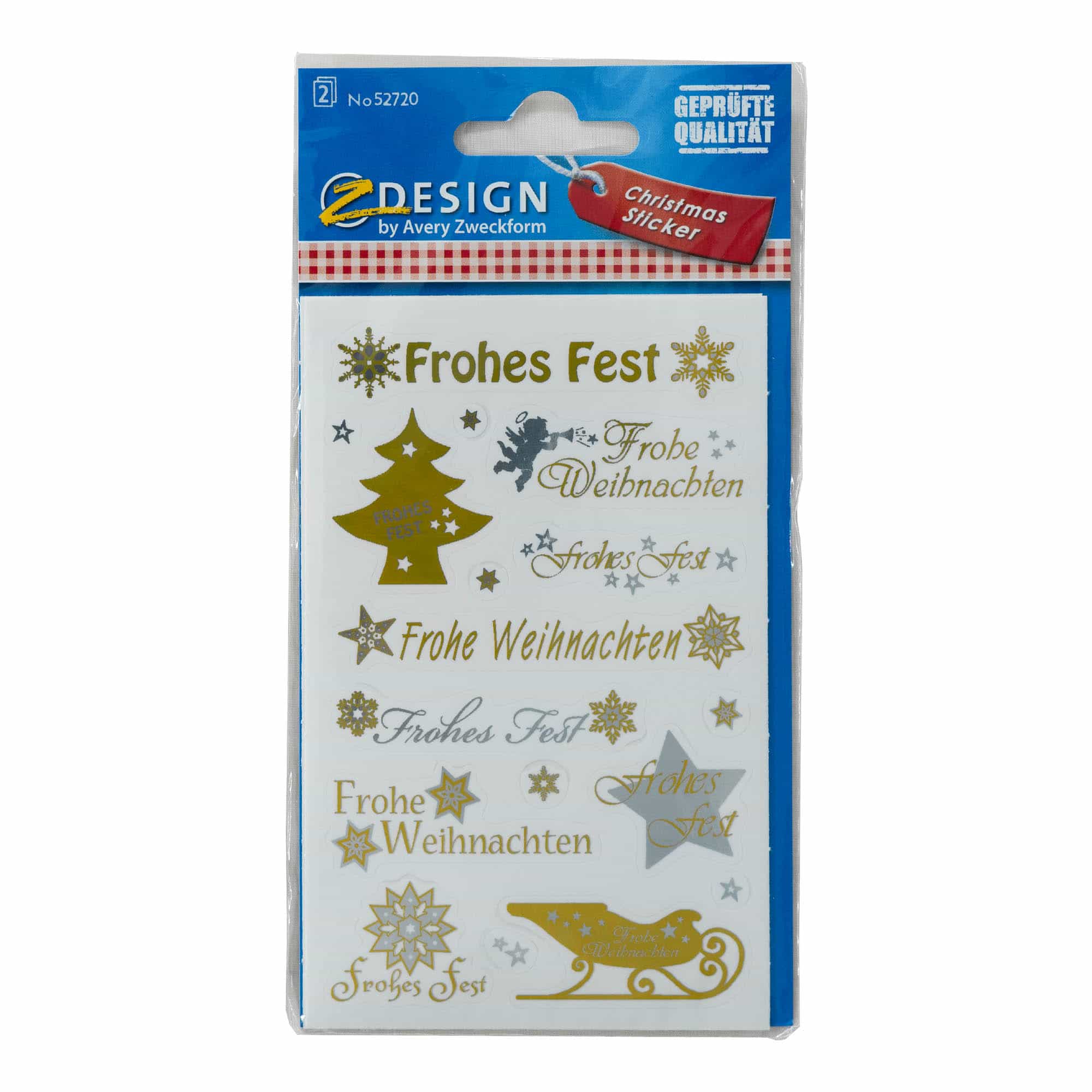 Etiquetas Zweckform 'Natal', papel, dourado-prateado