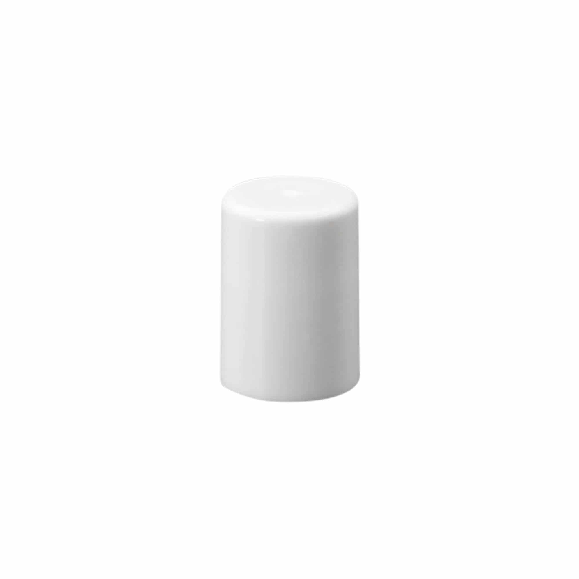 Tampa para frasco Roll-On de 10 ml, plástico PP, branco, para boca: Tampa de rosca Tampa para frasco Roll-On de 10 ml, plástico PP, branco, para boca: Tampa de rosca